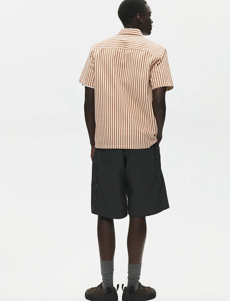 WOOD WOOD - WWAdrian SS shirt 25423 - lühikeste varrukatega särgid - ginger bread stripe - 2