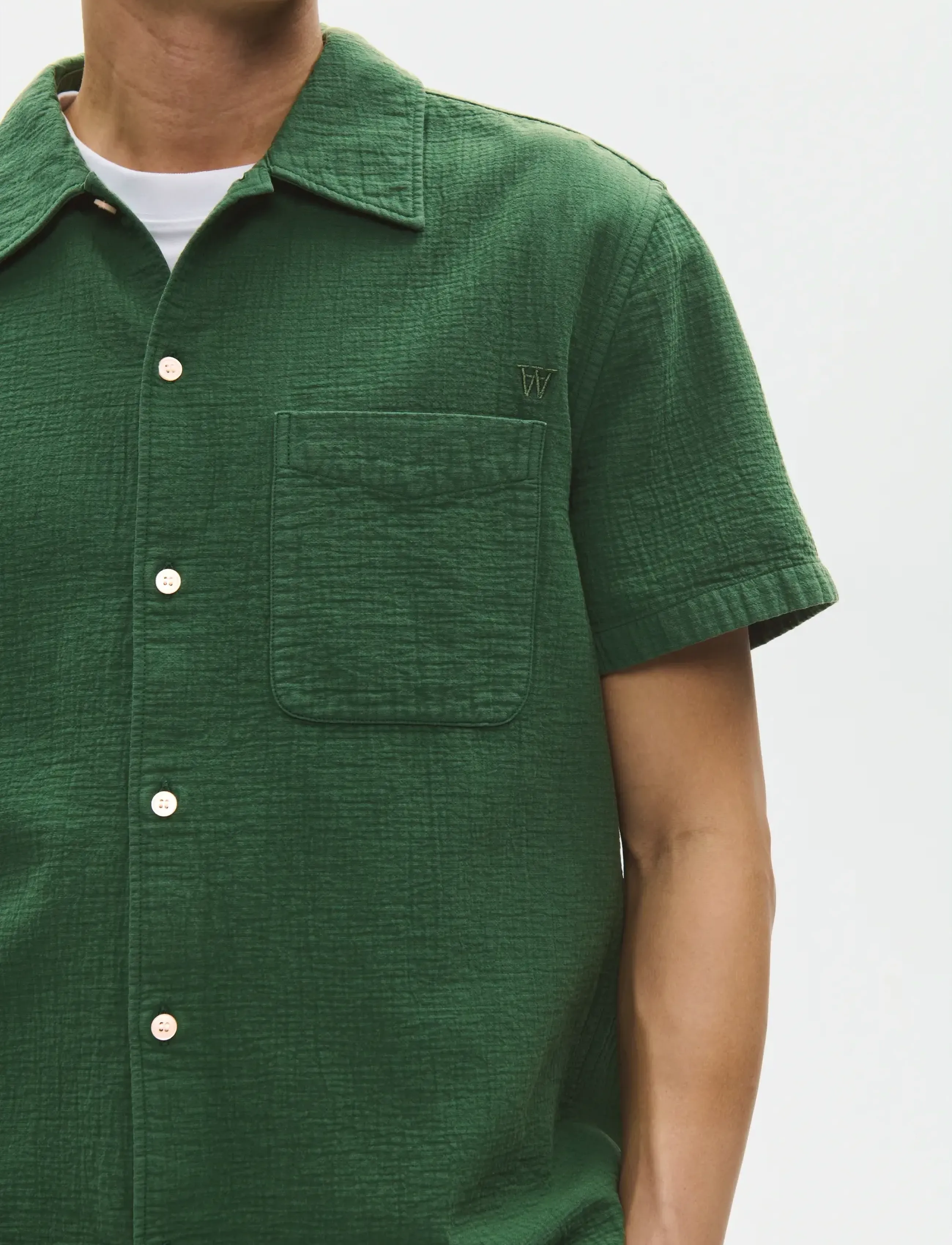 WOOD WOOD - WWAdrian SS shirt 25426 - chemises à manches courtes - eden - 4