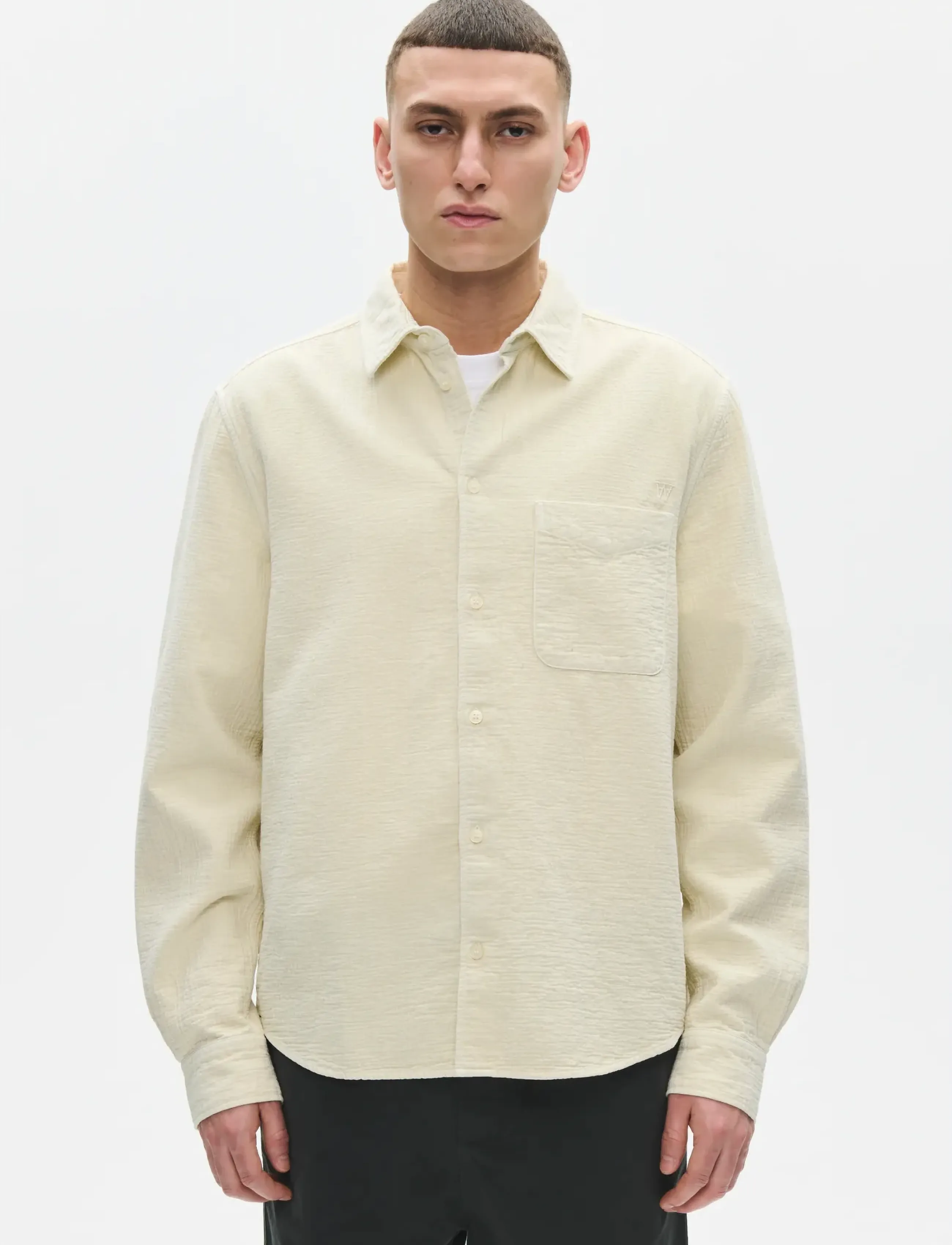 WOOD WOOD WWAdrian shirt 25426 - Deals - SILVER BIRCH / cream