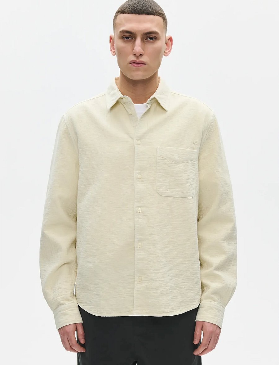 WOOD WOOD - WWAdrian shirt 25426 - casual skjorter - silver birch - 0