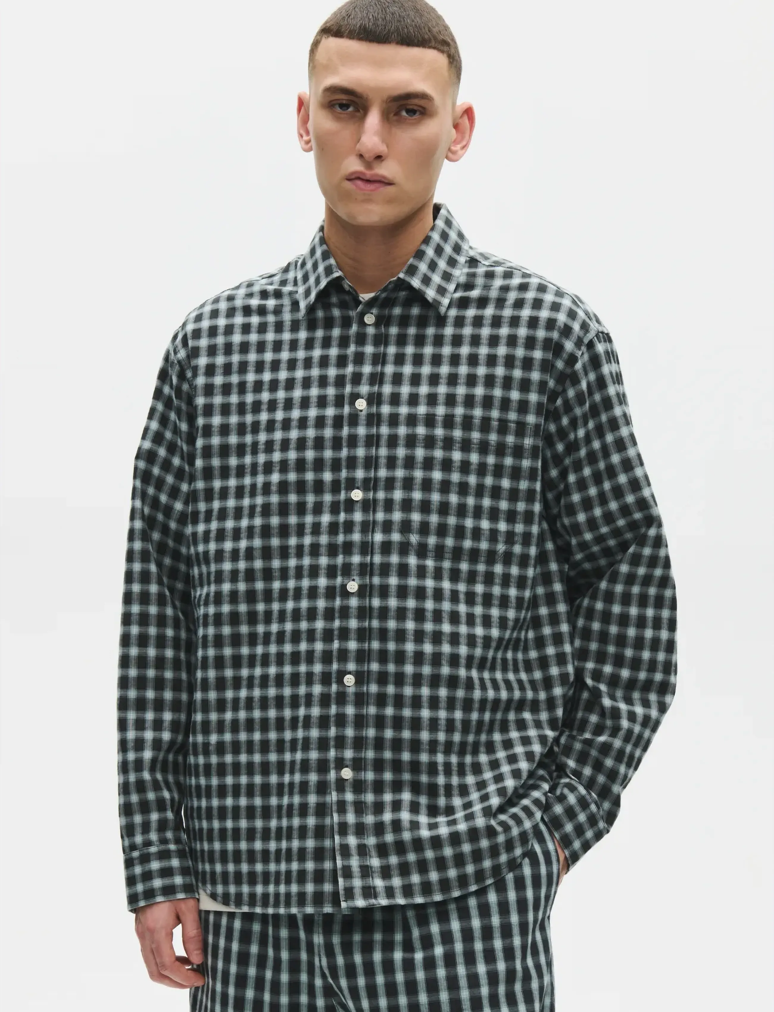 WOOD WOOD WWCooper shirt 25425 - Ternede skjorter - SLATE CHECK / grey