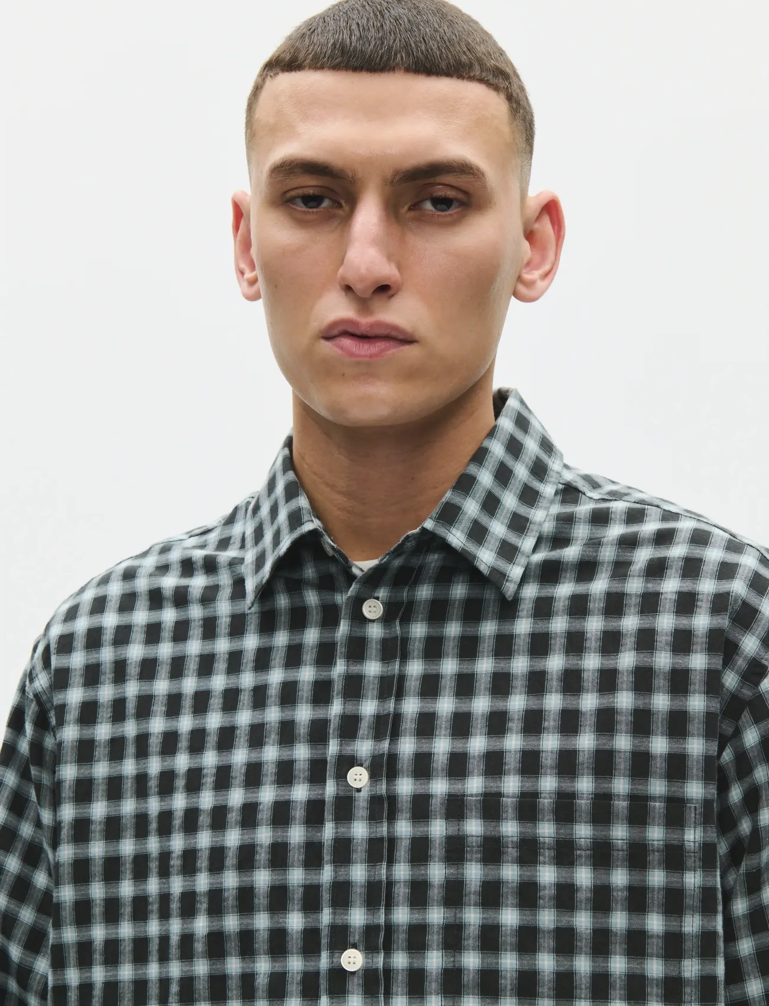 WOOD WOOD - WWCooper shirt 25425 - ternede skjorter - slate check - 2