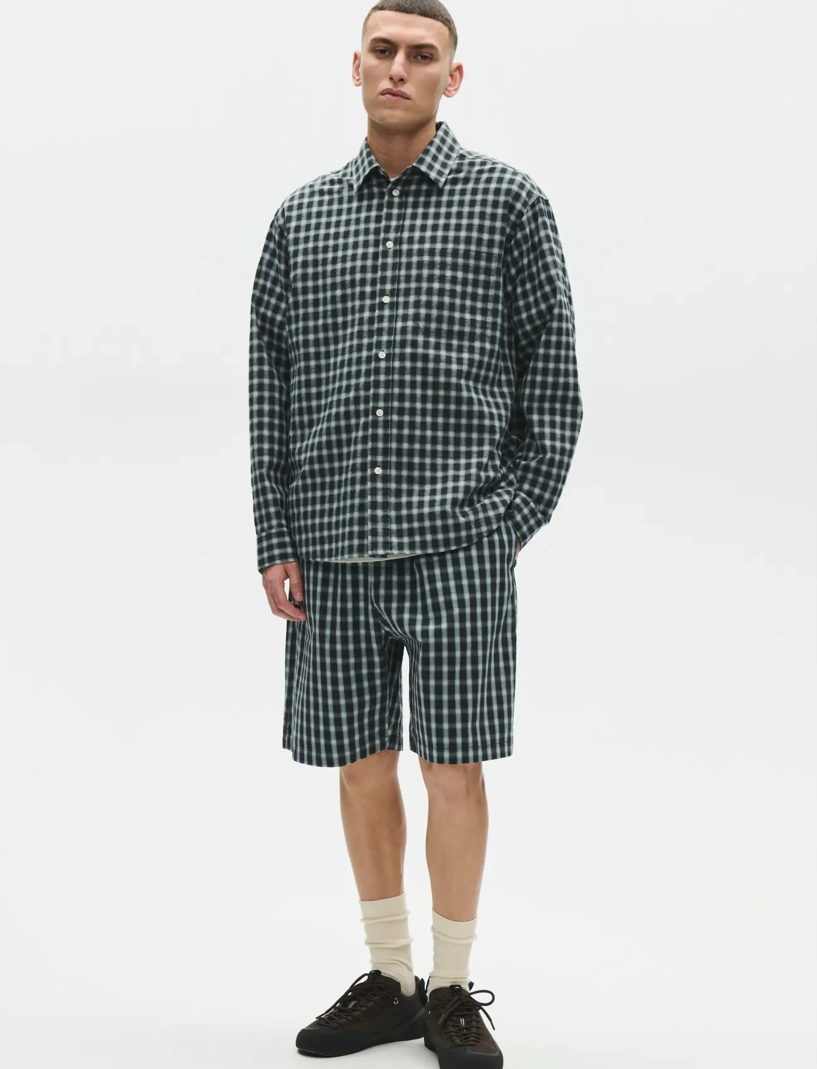 WOOD WOOD - WWCooper shirt 25425 - ternede skjorter - slate check - 4