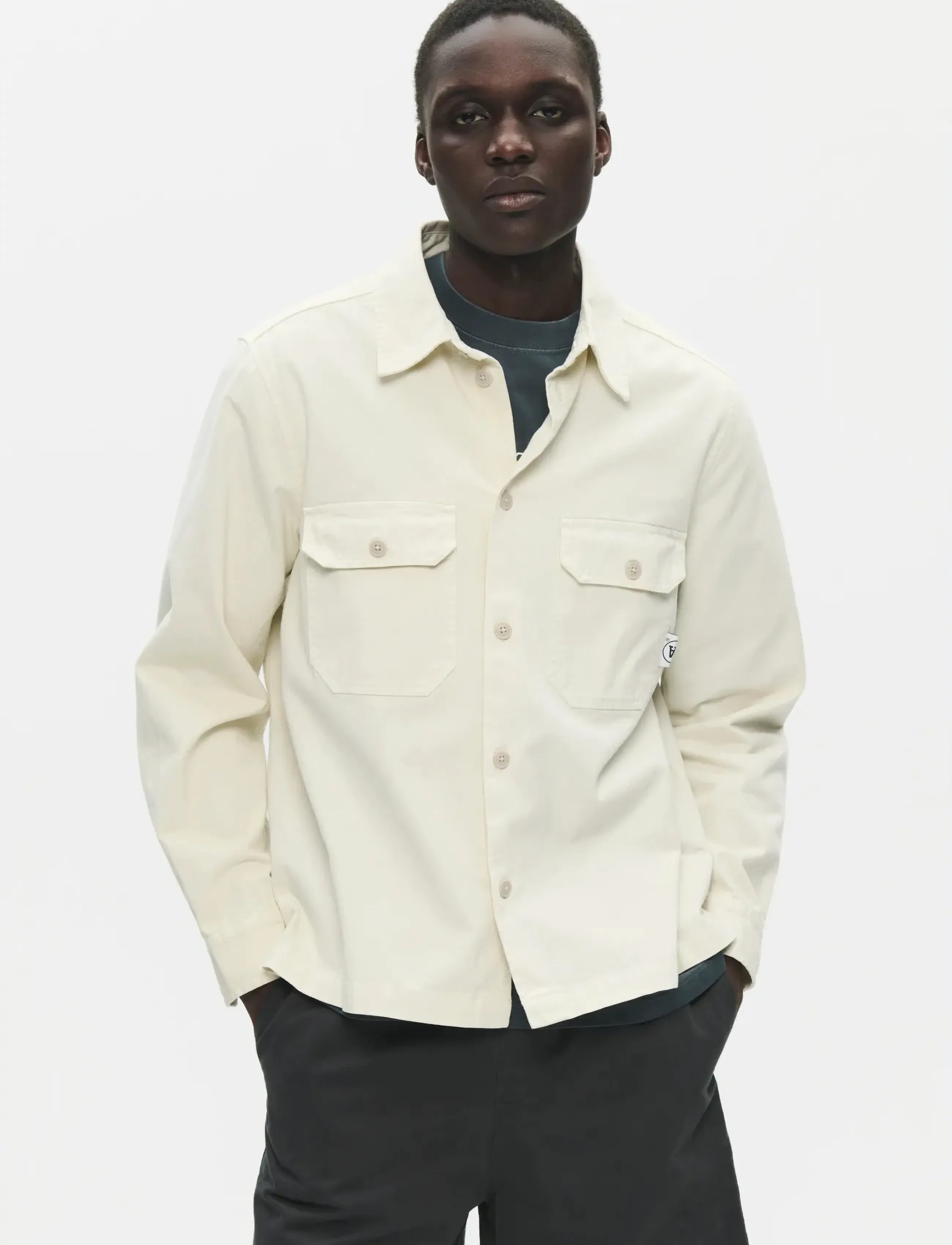 WOOD WOOD Wwclay Overshirt 25427, M, Cream, Overdele > Overtrøjer, Herre