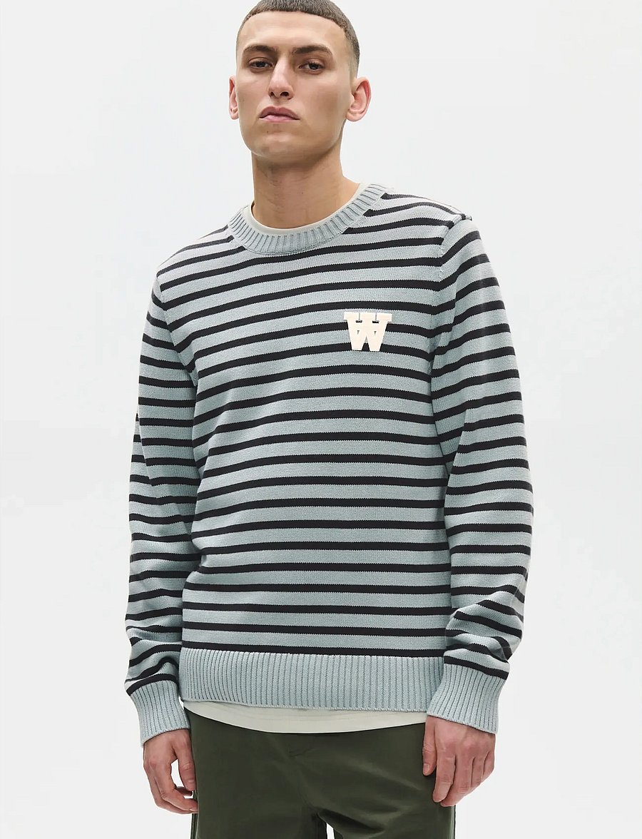 WOOD WOOD - WWTay crew neck st 25163 - round necks - slate stripe - 0