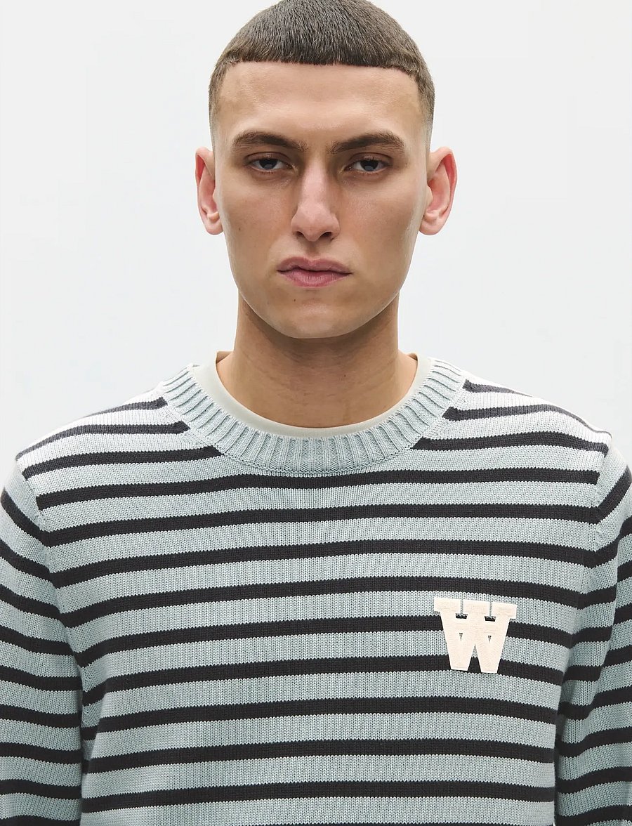 WOOD WOOD - WWTay crew neck st 25163 - round necks - slate stripe - 4