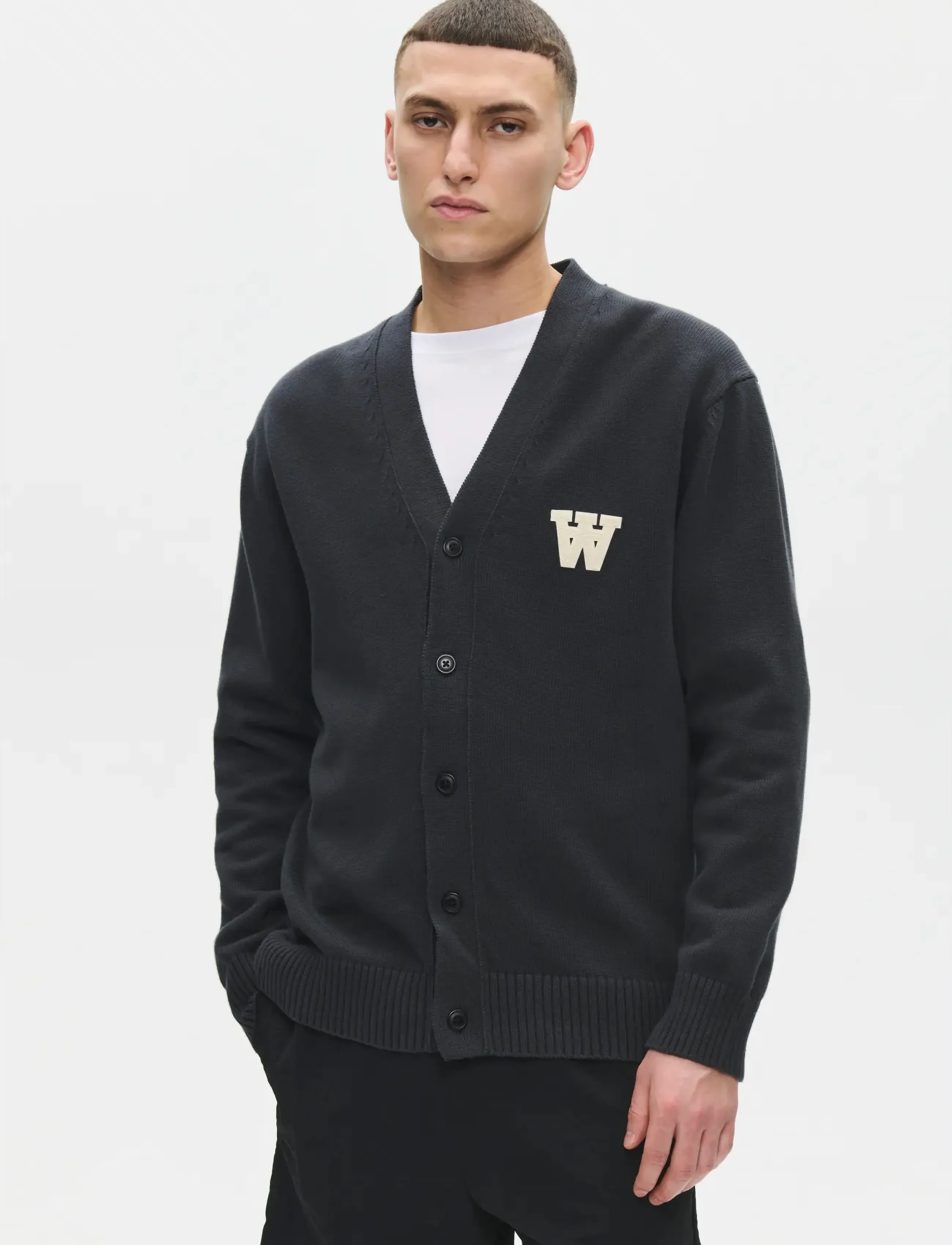 WOOD WOOD WWTay cardigan 25163 - Fatnaður - PIRATE BLACK / black