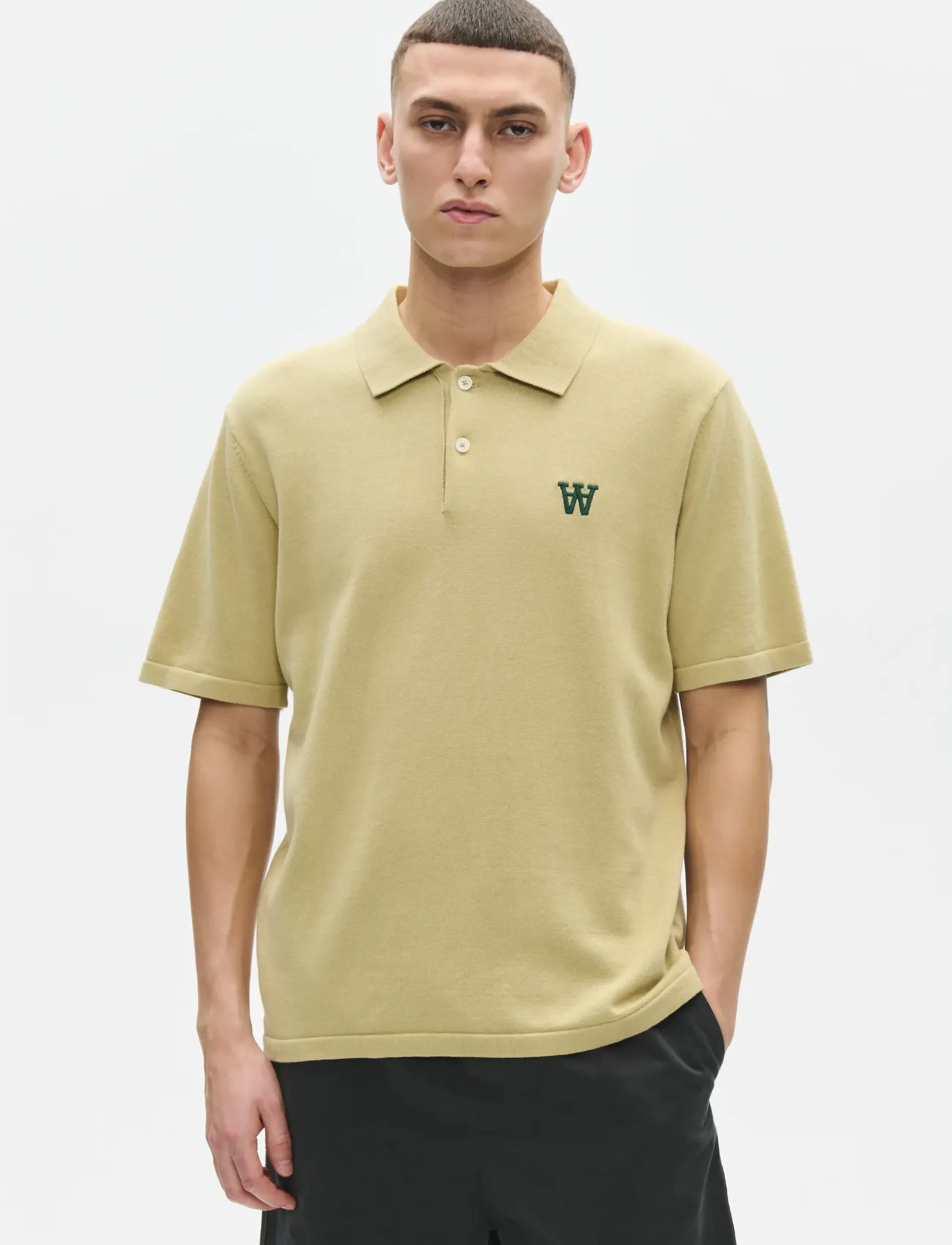 WOOD WOOD Wwmikkel Polo 25409, Mænd, Poloshirt, Beige, Str: L