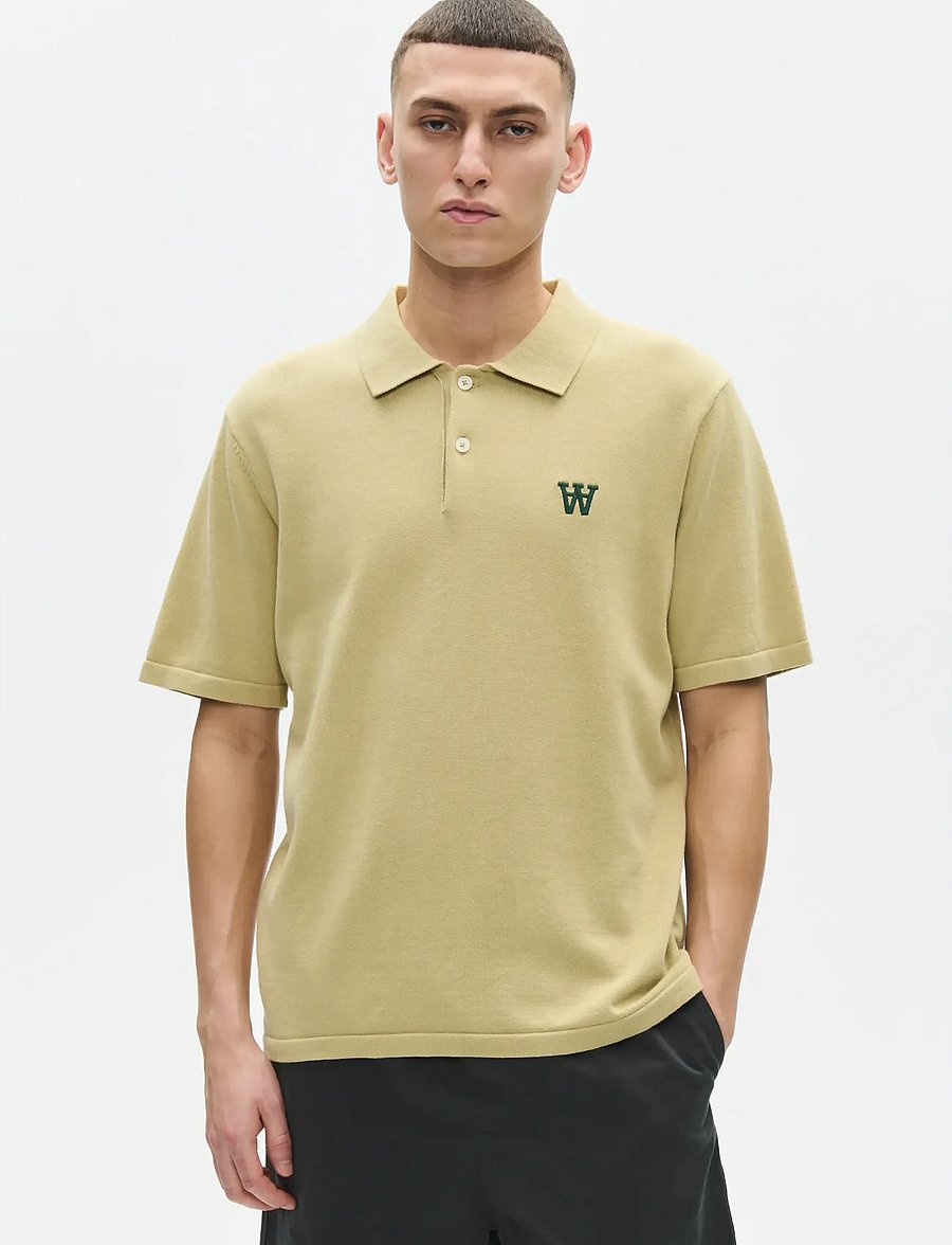 WOOD WOOD - WWMikkel polo 25409 - kurzärmelig - pale olive green - 0