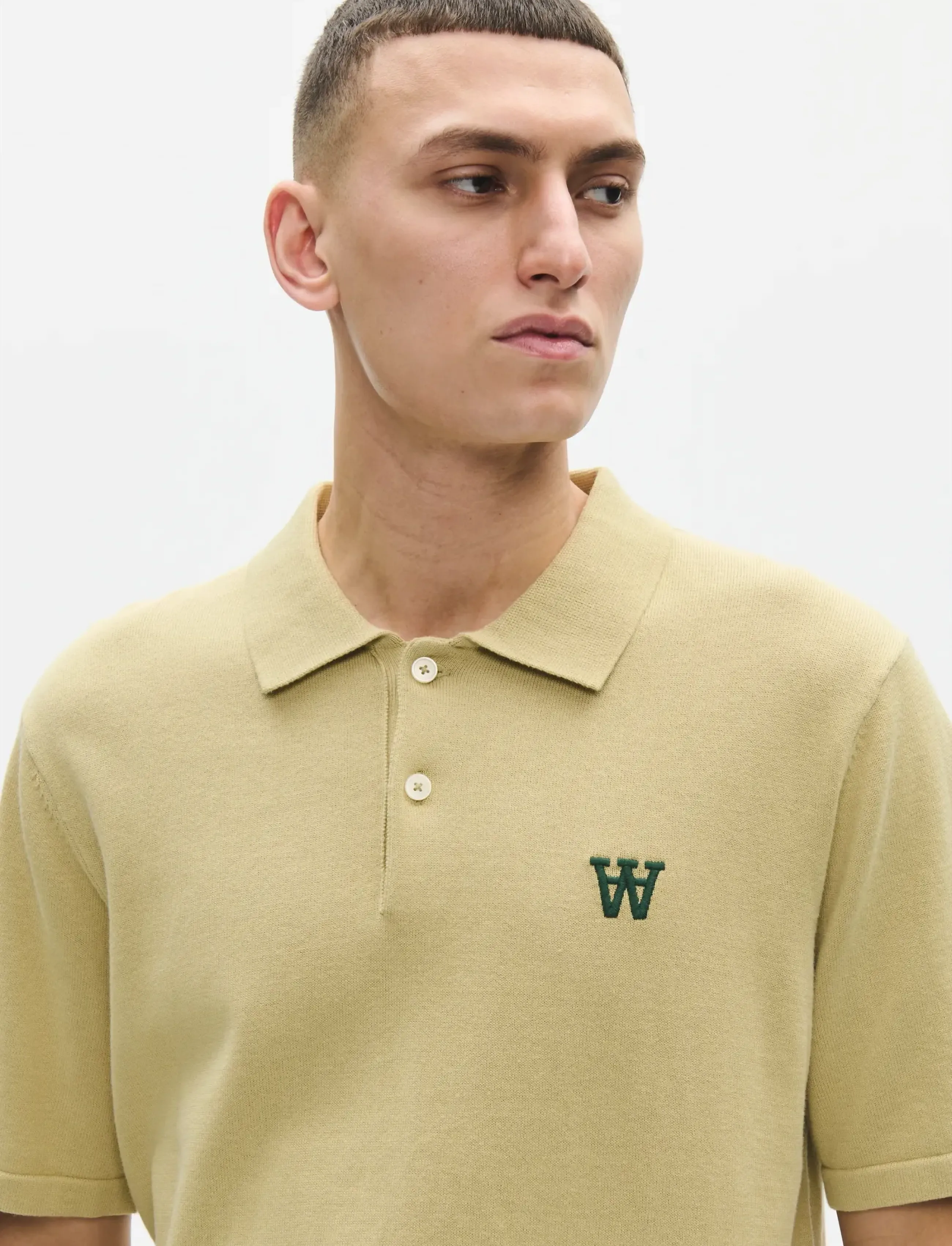 WOOD WOOD - WWMikkel polo 25409 - kortærmede poloer - pale olive green - 2