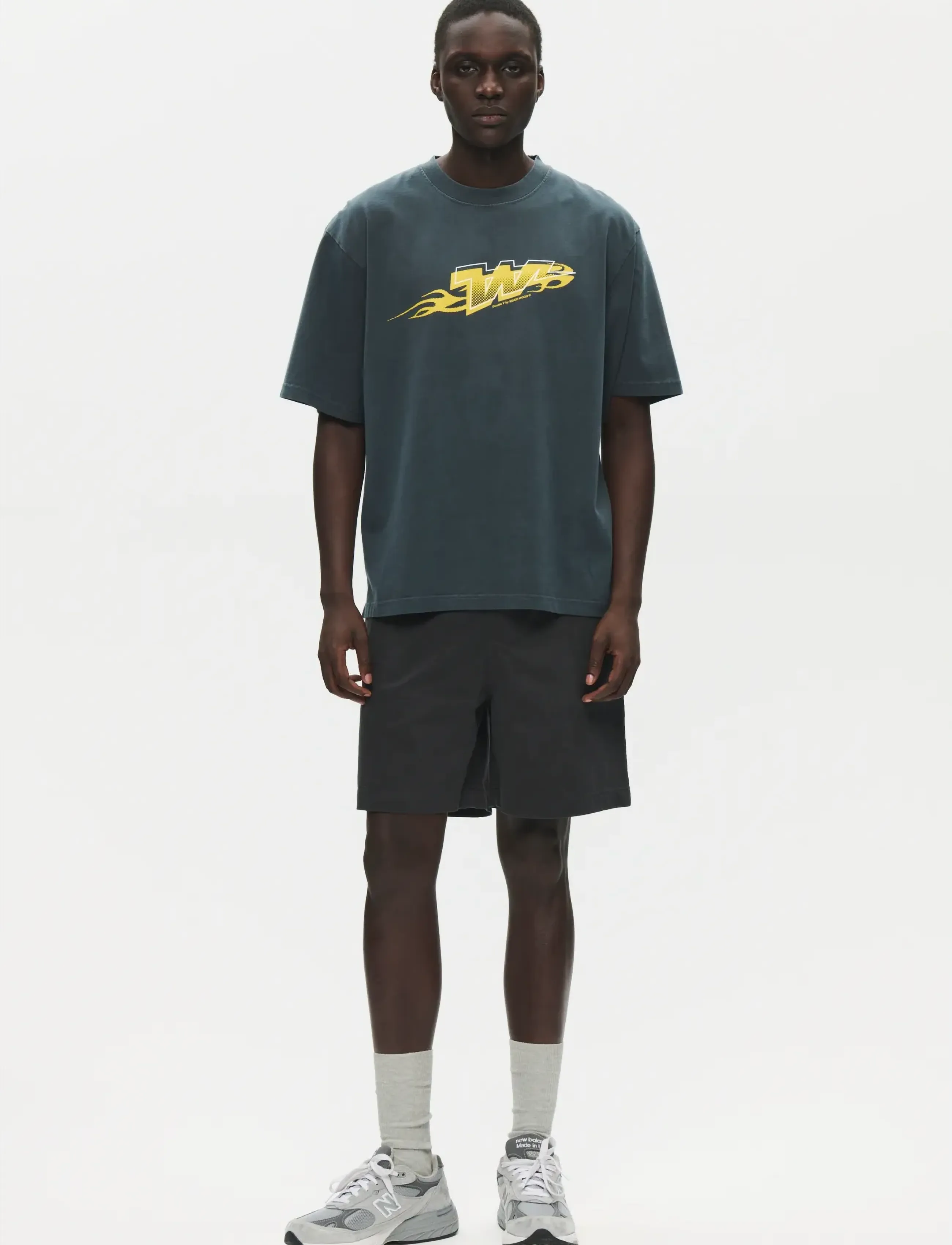 WOOD WOOD - WWLiam dio tee 25419 - kortærmede t-shirts - washed black - 4