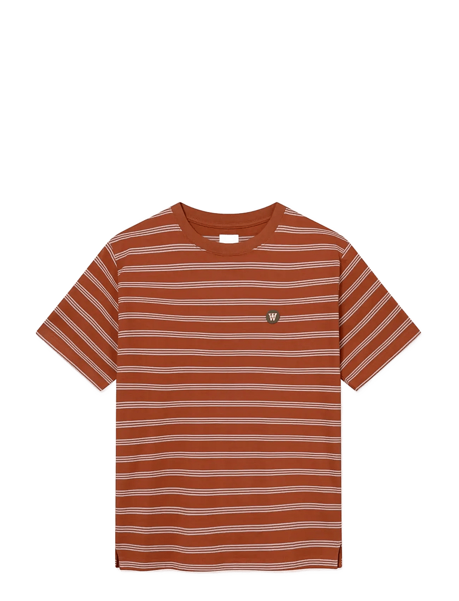 WOOD WOOD - WWEaston x tee 25381 - kortärmade t-shirts - ginger bread stripe - 1