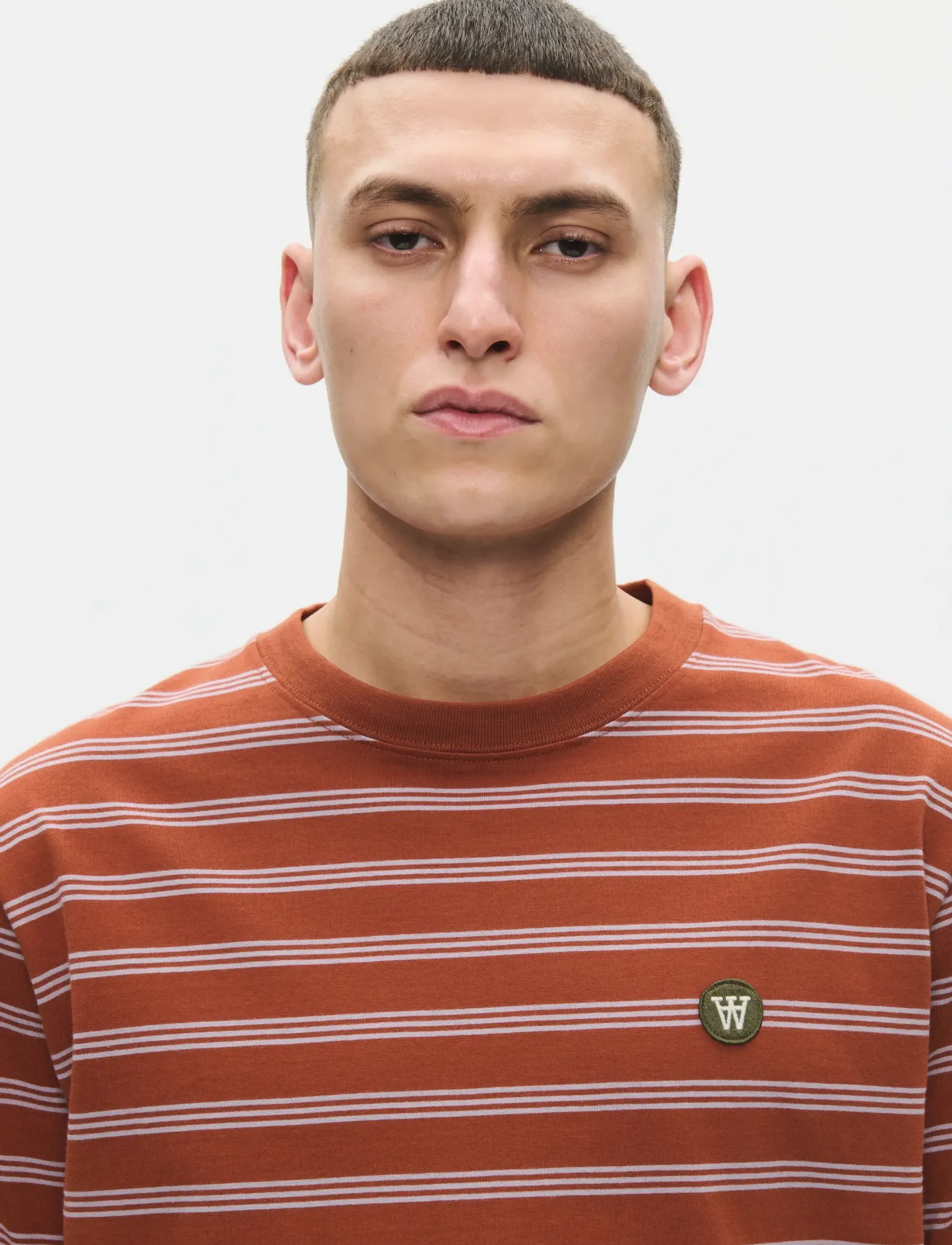 WOOD WOOD - WWEaston x tee 25381 - kortærmede t-shirts - ginger bread stripe - 2