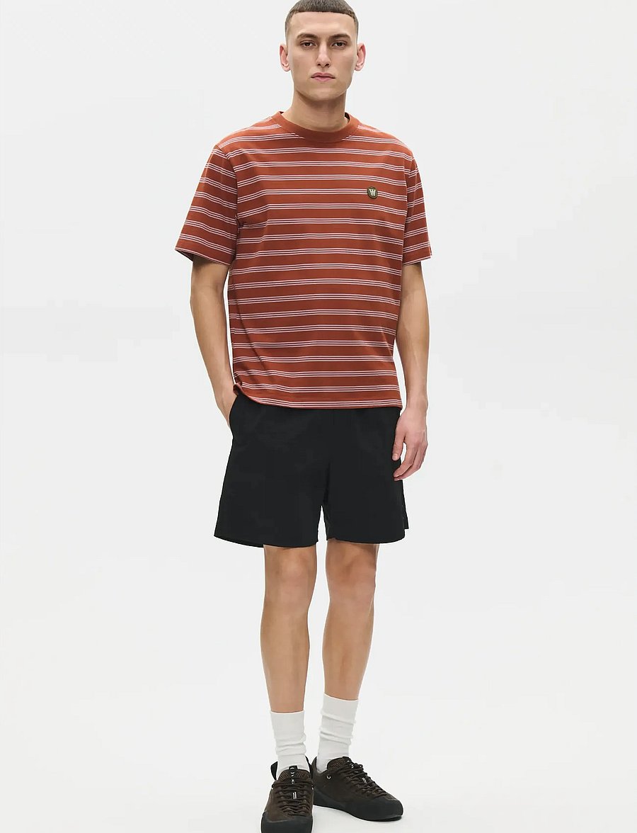 WOOD WOOD - WWEaston x tee 25381 - kortärmade t-shirts - ginger bread stripe - 3