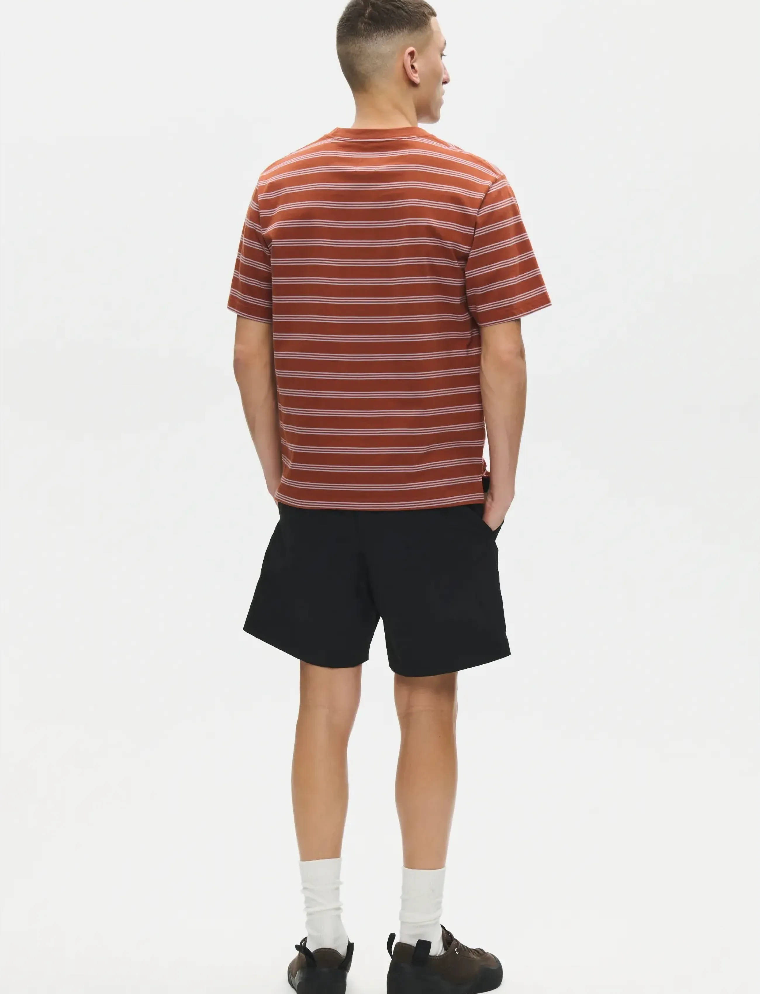 WOOD WOOD - WWEaston x tee 25381 - kortærmede t-shirts - ginger bread stripe - 4