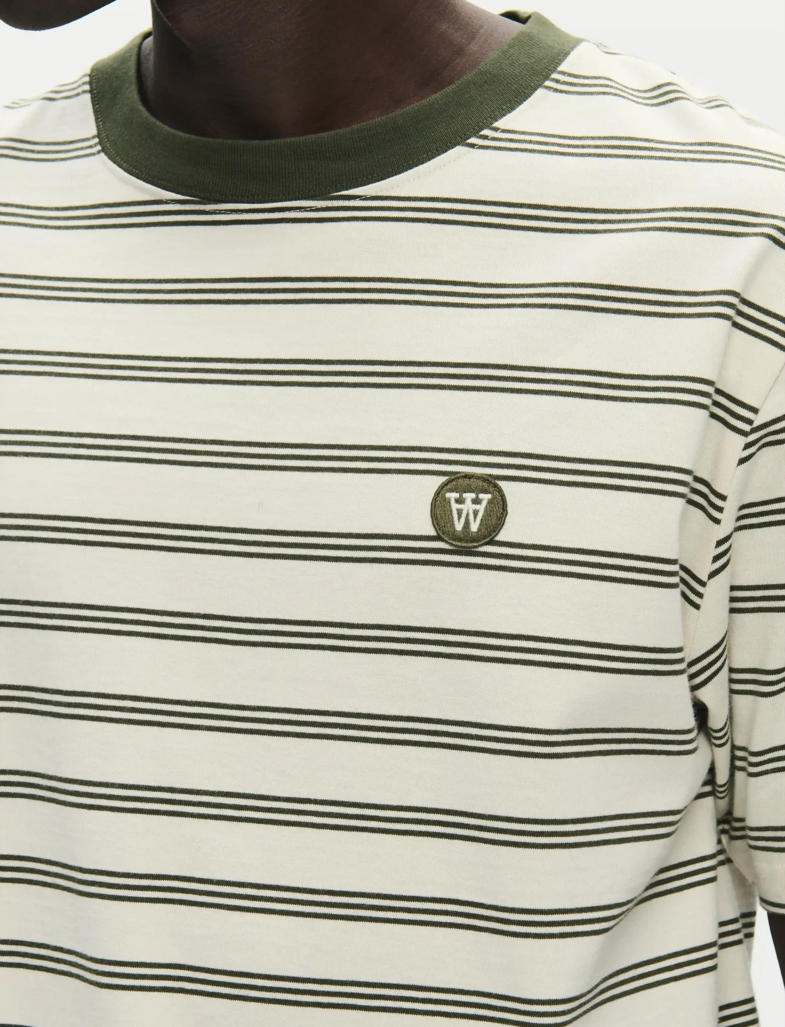 WOOD WOOD - WWEaston x tee 25381 - kortærmede t-shirts - silver birch stripe - 2