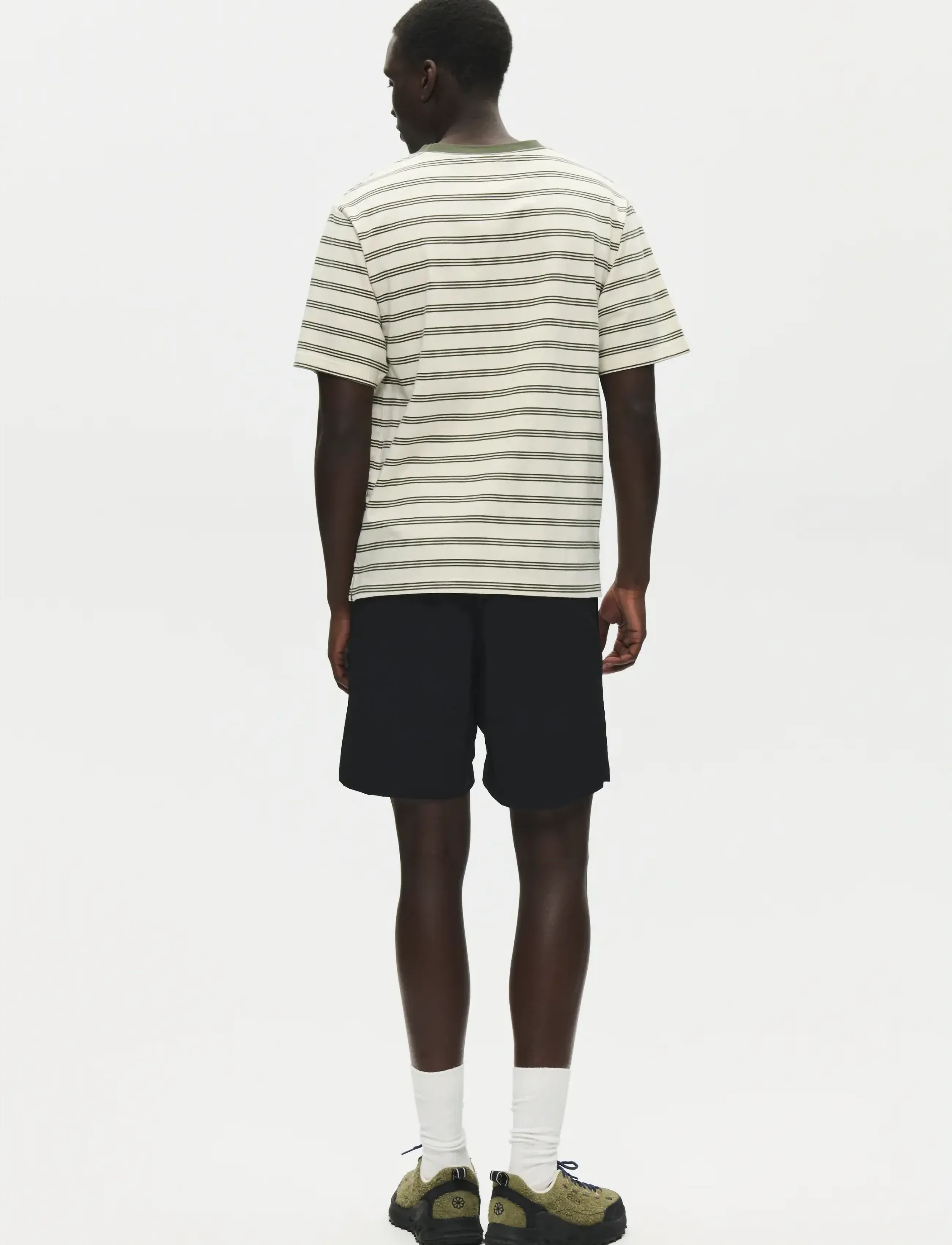 WOOD WOOD - WWEaston x tee 25381 - kortærmede t-shirts - silver birch stripe - 4
