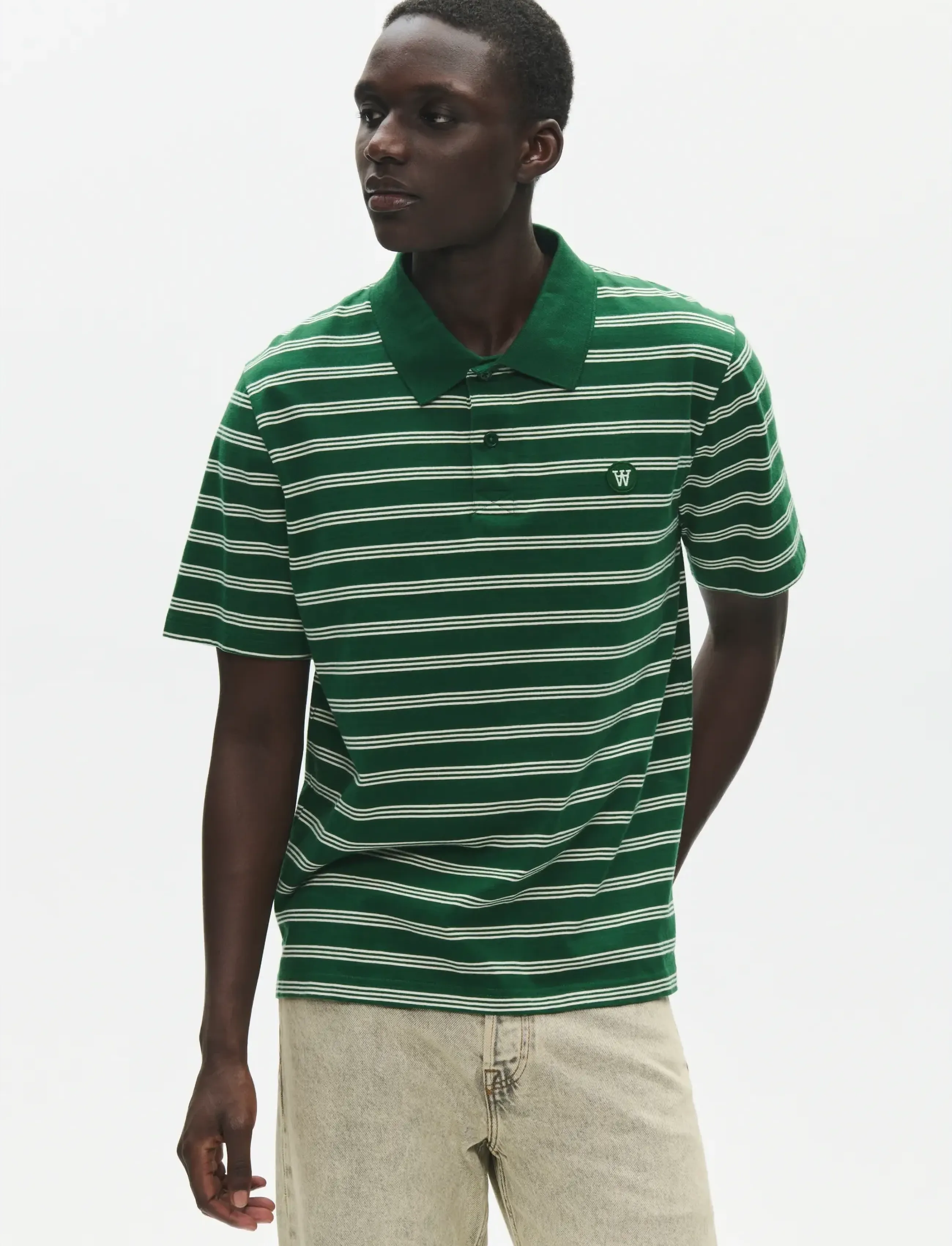 WOOD WOOD WWColton x polo 25381 - Pikéer - EDEN STRIPE / green