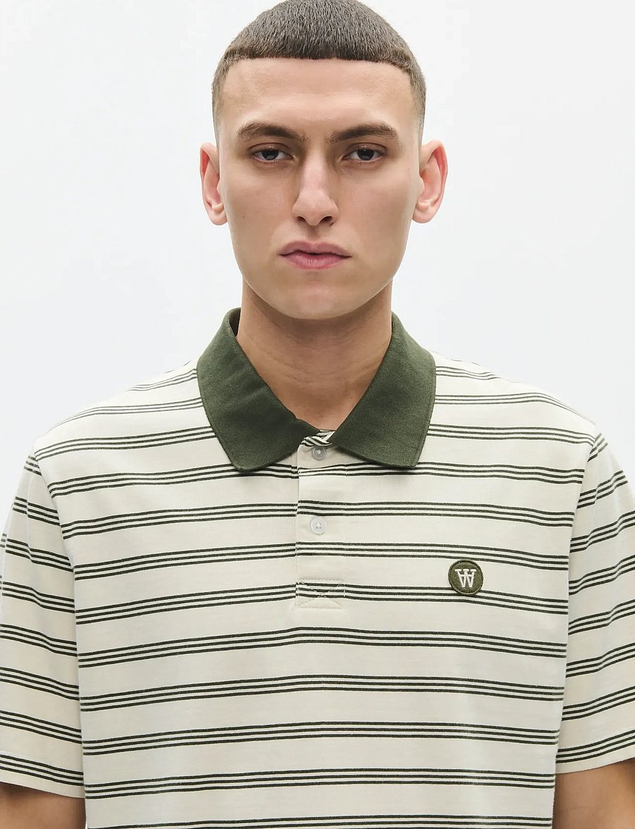 WOOD WOOD - WWColton x polo 25381 - kurzärmelig - silver birch stripe - 0