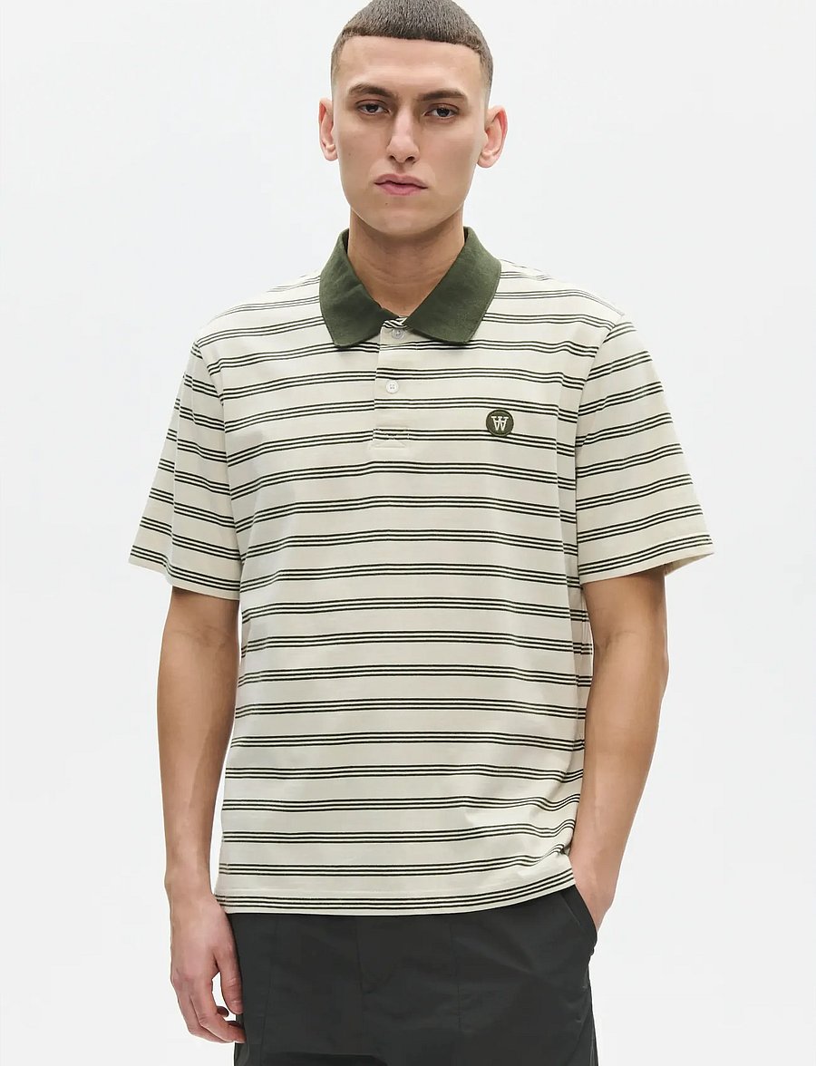 WOOD WOOD - WWColton x polo 25381 - kurzärmelig - silver birch stripe - 2