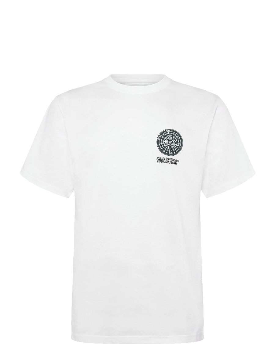 WOOD WOOD - WWAce cover tee 25419 - lühikeste varrukatega t-särgid - bright white - 1