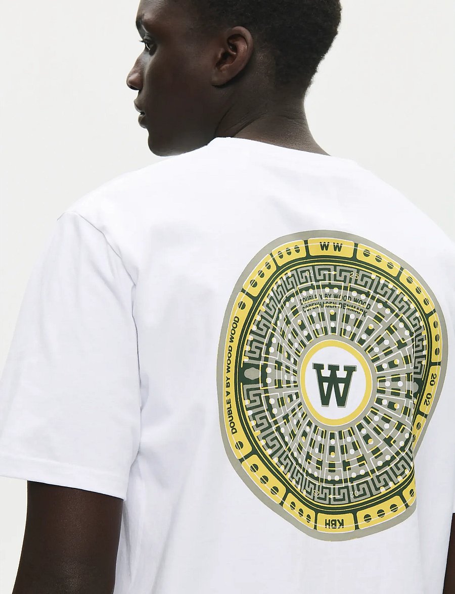 WOOD WOOD - WWAce cover tee 25419 - lühikeste varrukatega t-särgid - bright white - 0