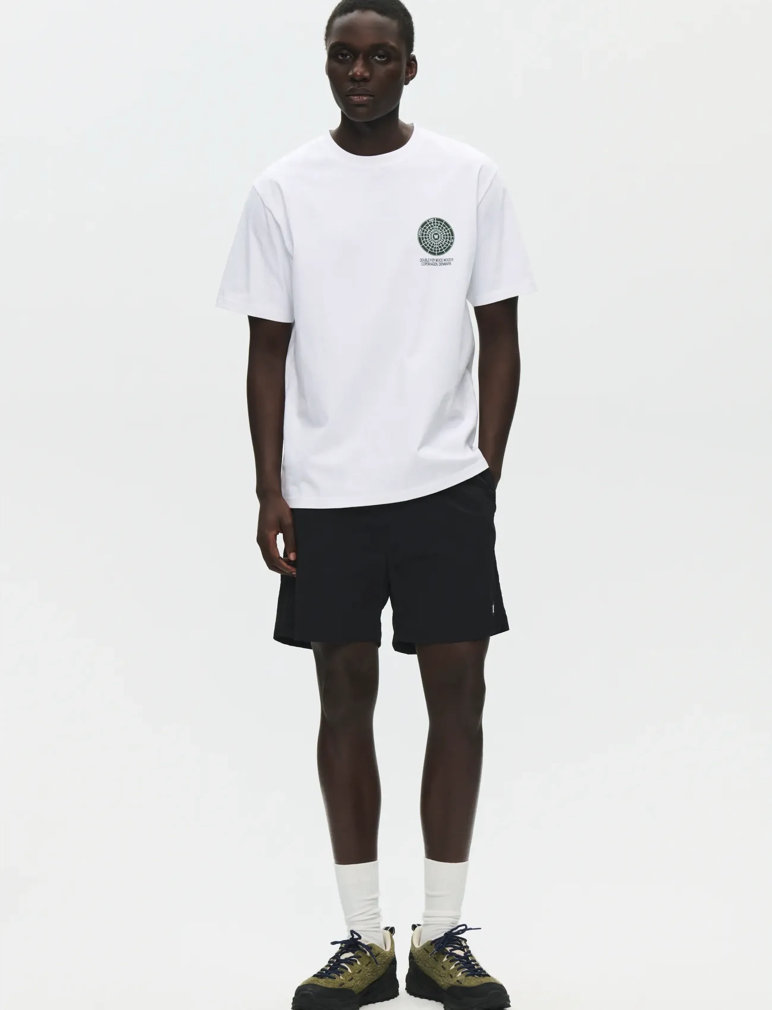 WOOD WOOD - WWAce cover tee 25419 - kortærmede t-shirts - bright white - 2