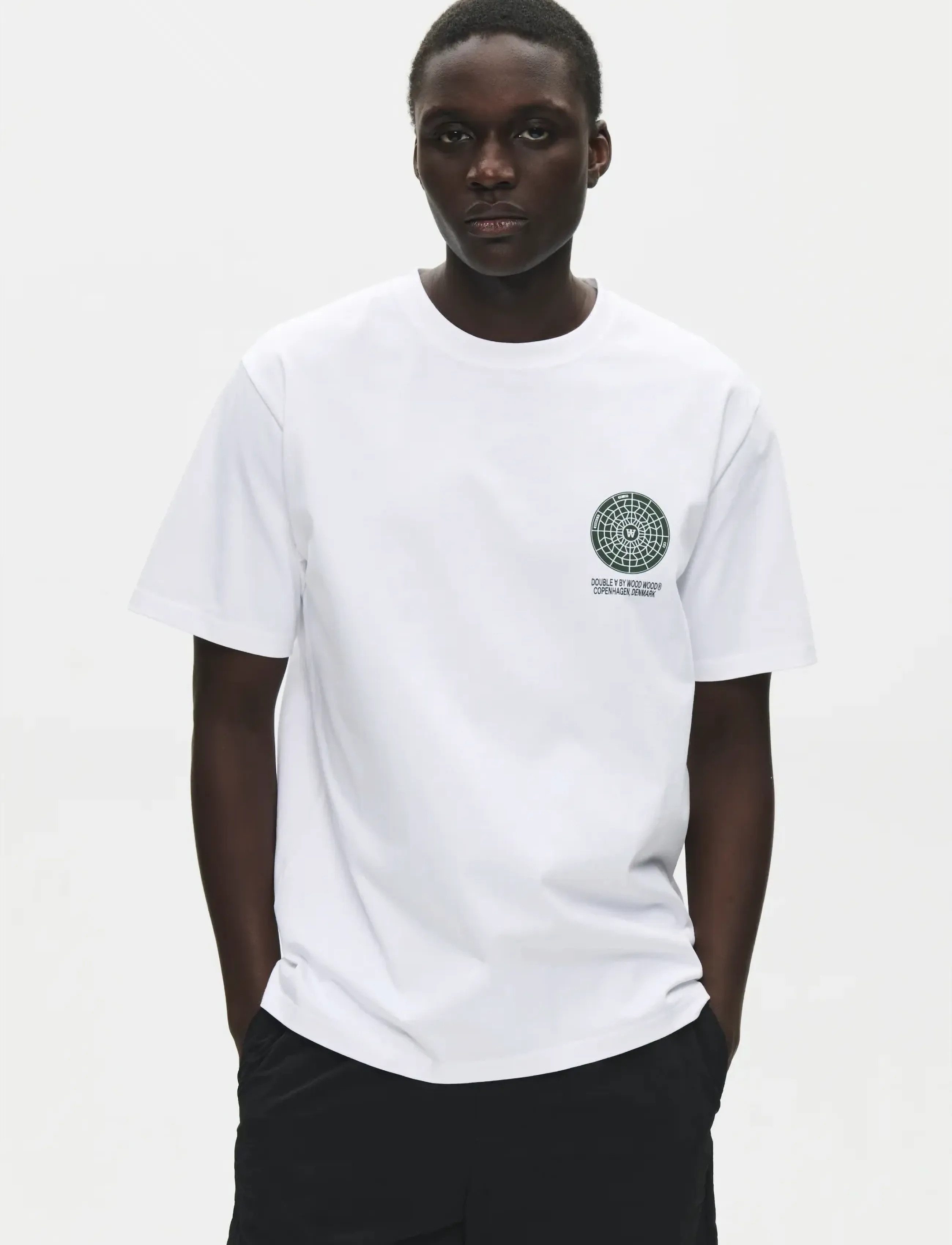 WOOD WOOD - WWAce cover tee 25419 - kortærmede t-shirts - bright white - 4