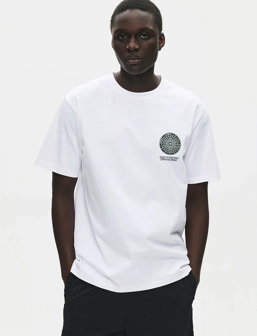 WOOD WOOD - WWAce cover tee 25419 - lühikeste varrukatega t-särgid - bright white - 5
