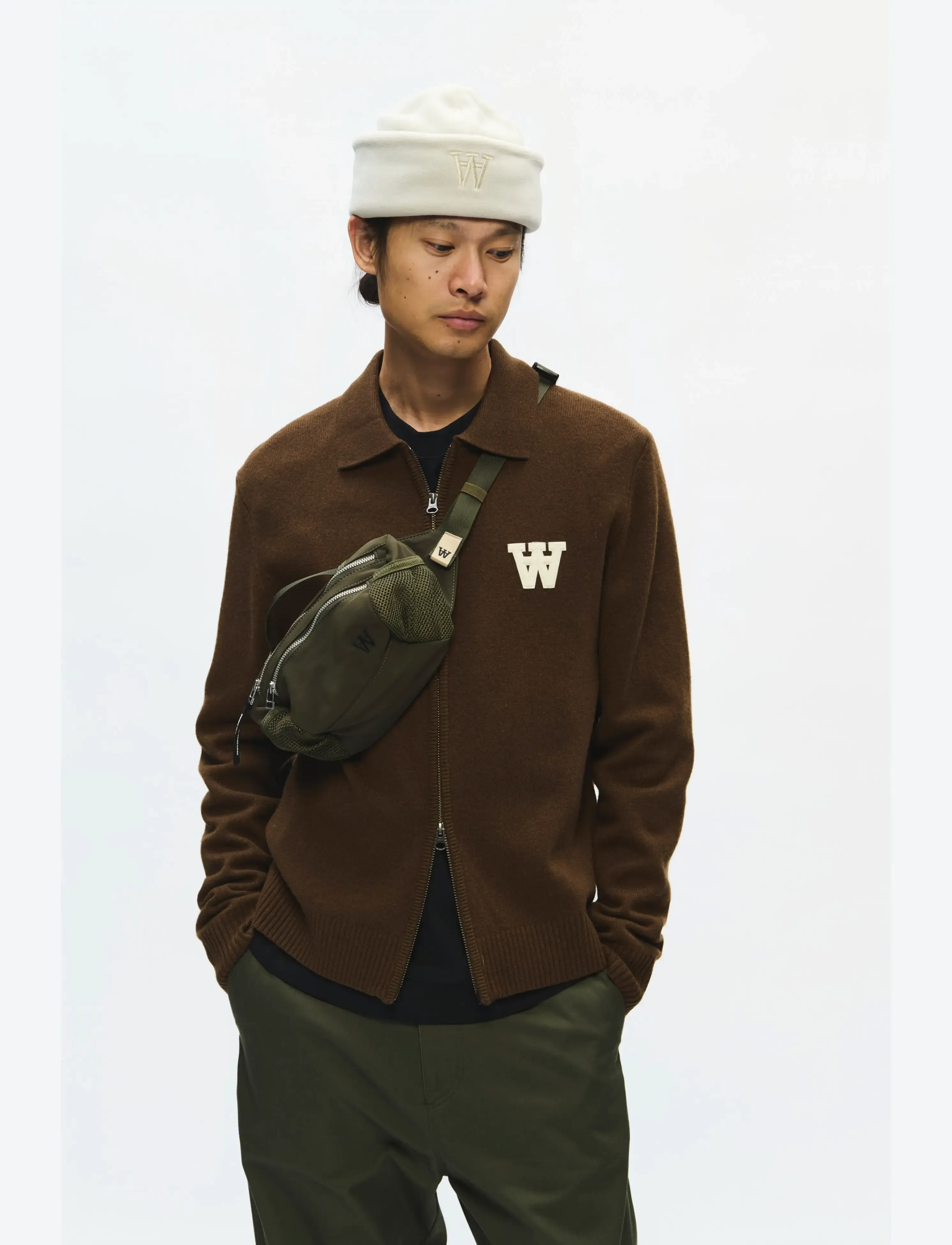 WOOD WOOD WWFernando bum bag 25346 - Magväskor - GRAPE LEAF / khaki/green