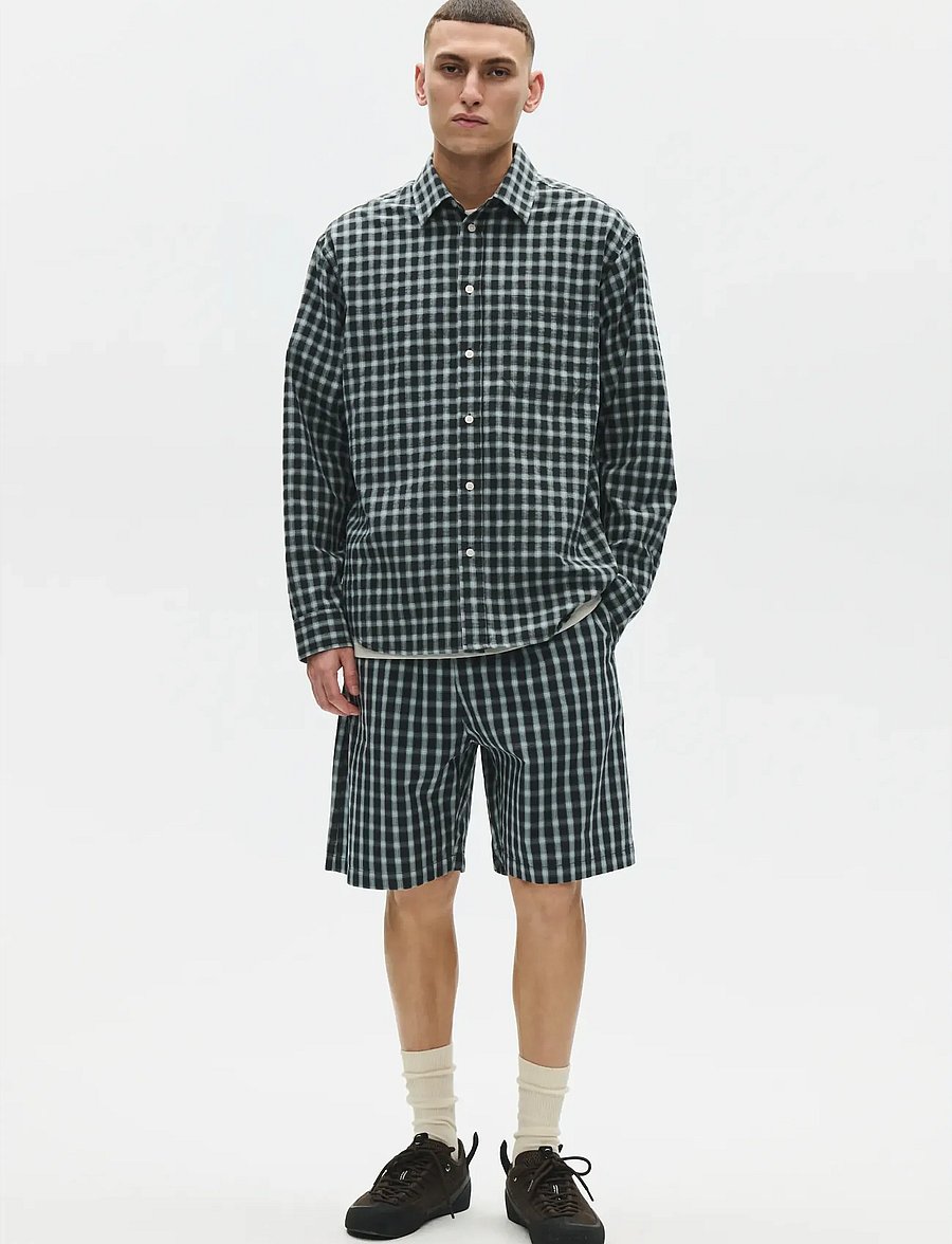 WOOD WOOD - WWAlwin shorts ch 25428 - boxershorts - slate check - 2