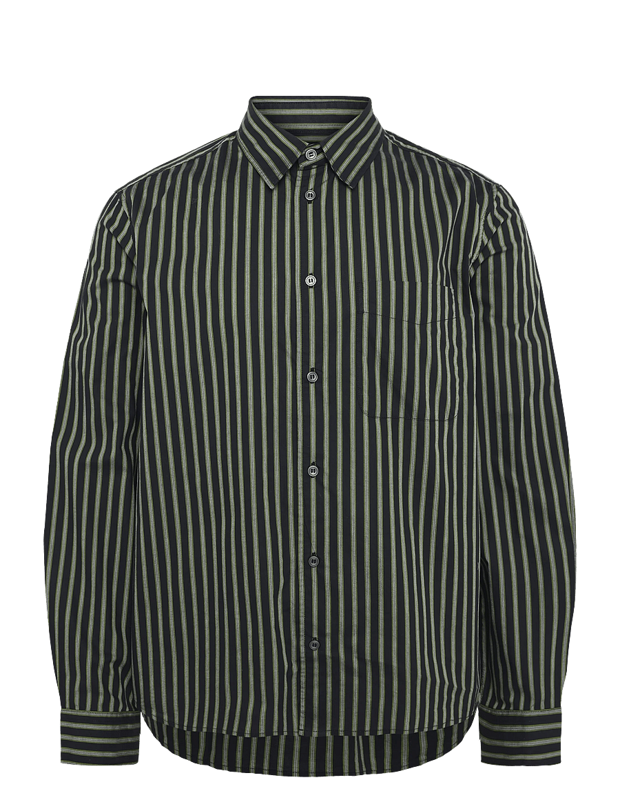WOOD WOOD - WWAdrian shirt 25444 - stribede skjorter - going green stripe - 1