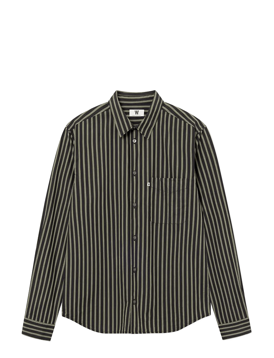 WOOD WOOD - WWAdrian shirt 25444 - triibulised särgid - going green stripe - 1