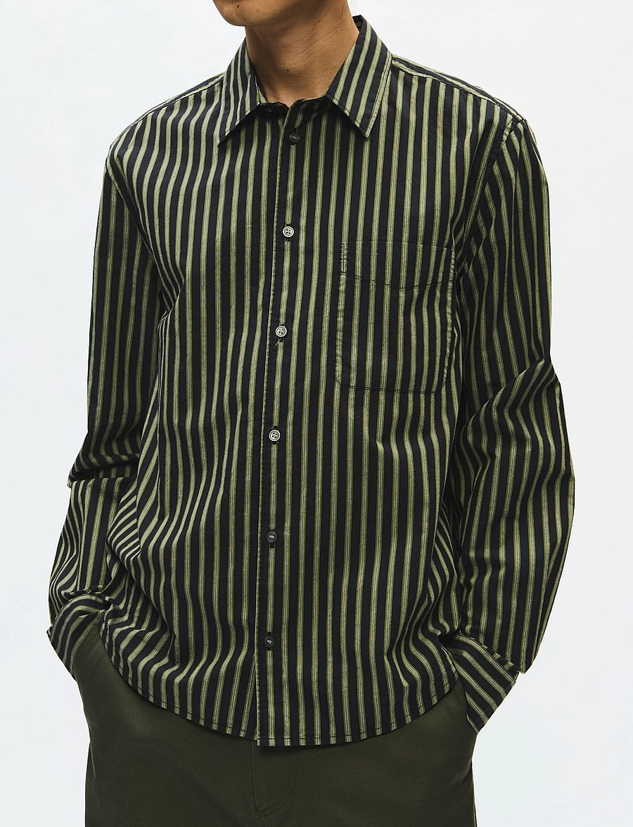 WOOD WOOD - WWAdrian shirt 25444 - triibulised särgid - going green stripe - 4