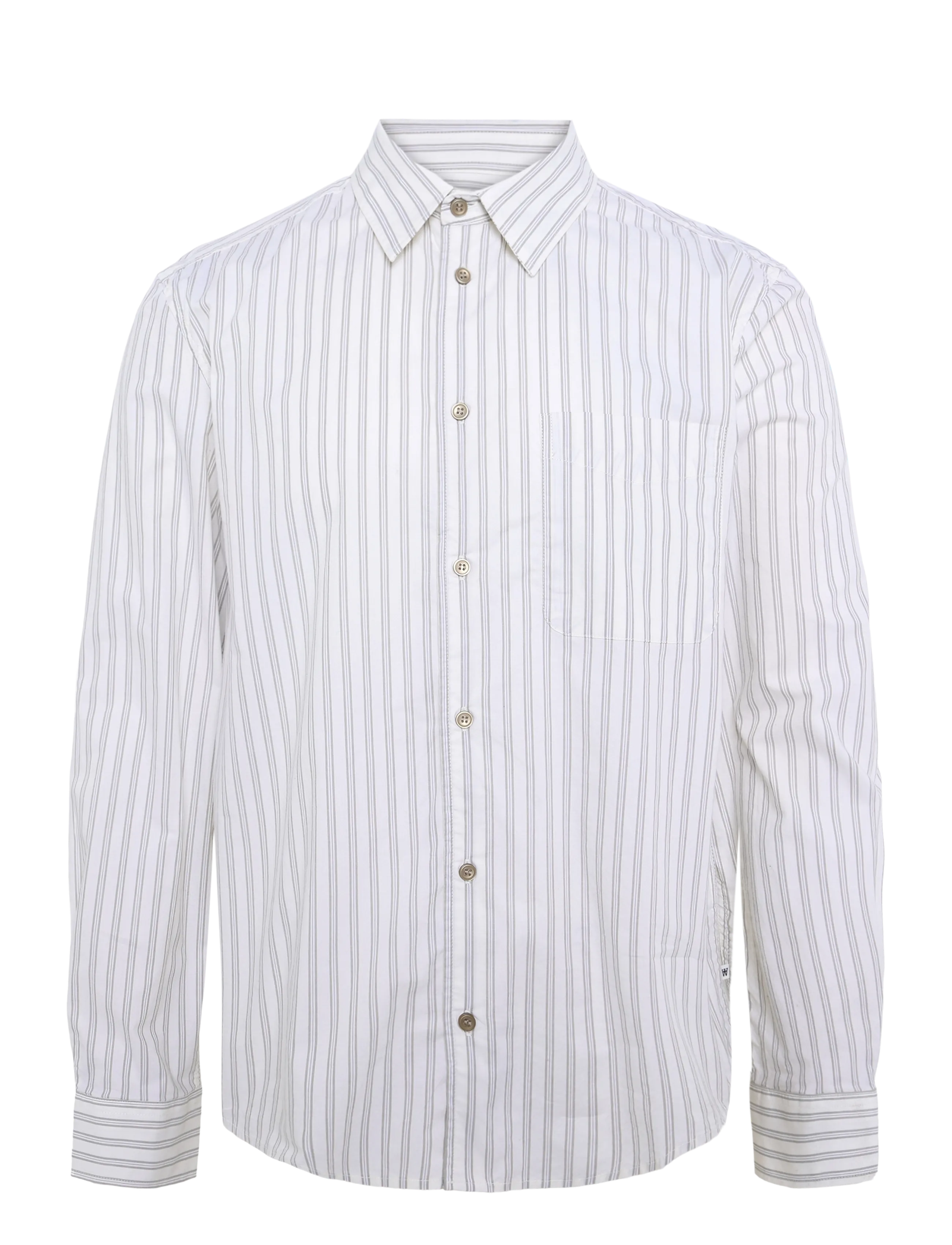 WOOD WOOD - WWAdrian shirt 25444 - randiga skjortor - silver birch stripe - 1