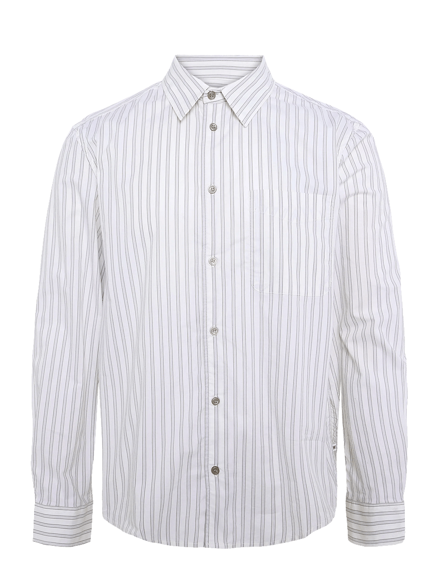 WOOD WOOD - WWAdrian shirt 25444 - randiga skjortor - silver birch stripe - 1
