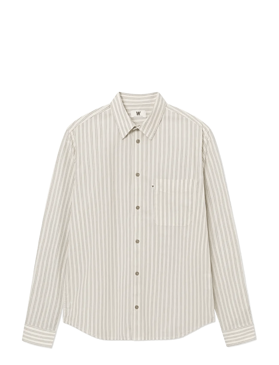 WOOD WOOD - WWAdrian shirt 25444 - gestreifte hemden - silver birch stripe - 1