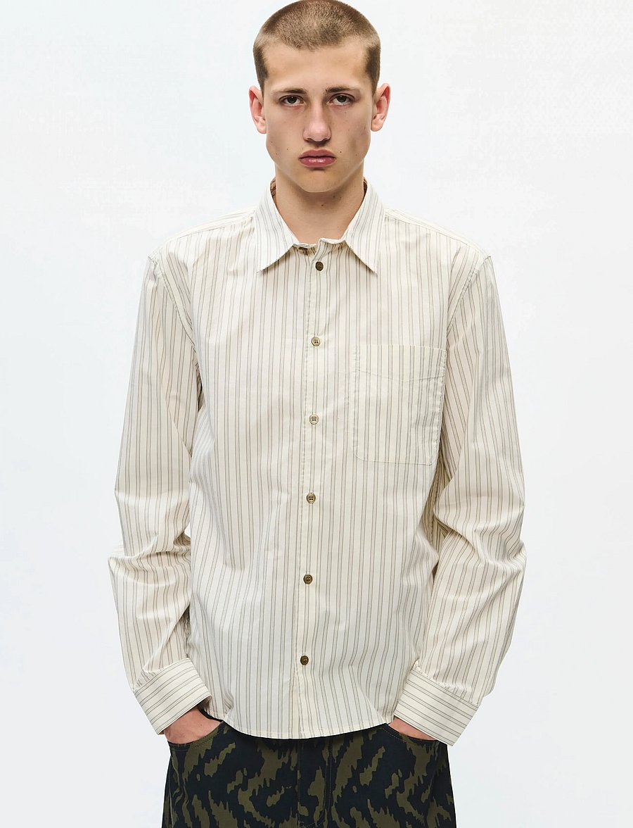 WOOD WOOD - WWAdrian shirt 25444 - gestreifte hemden - silver birch stripe - 0