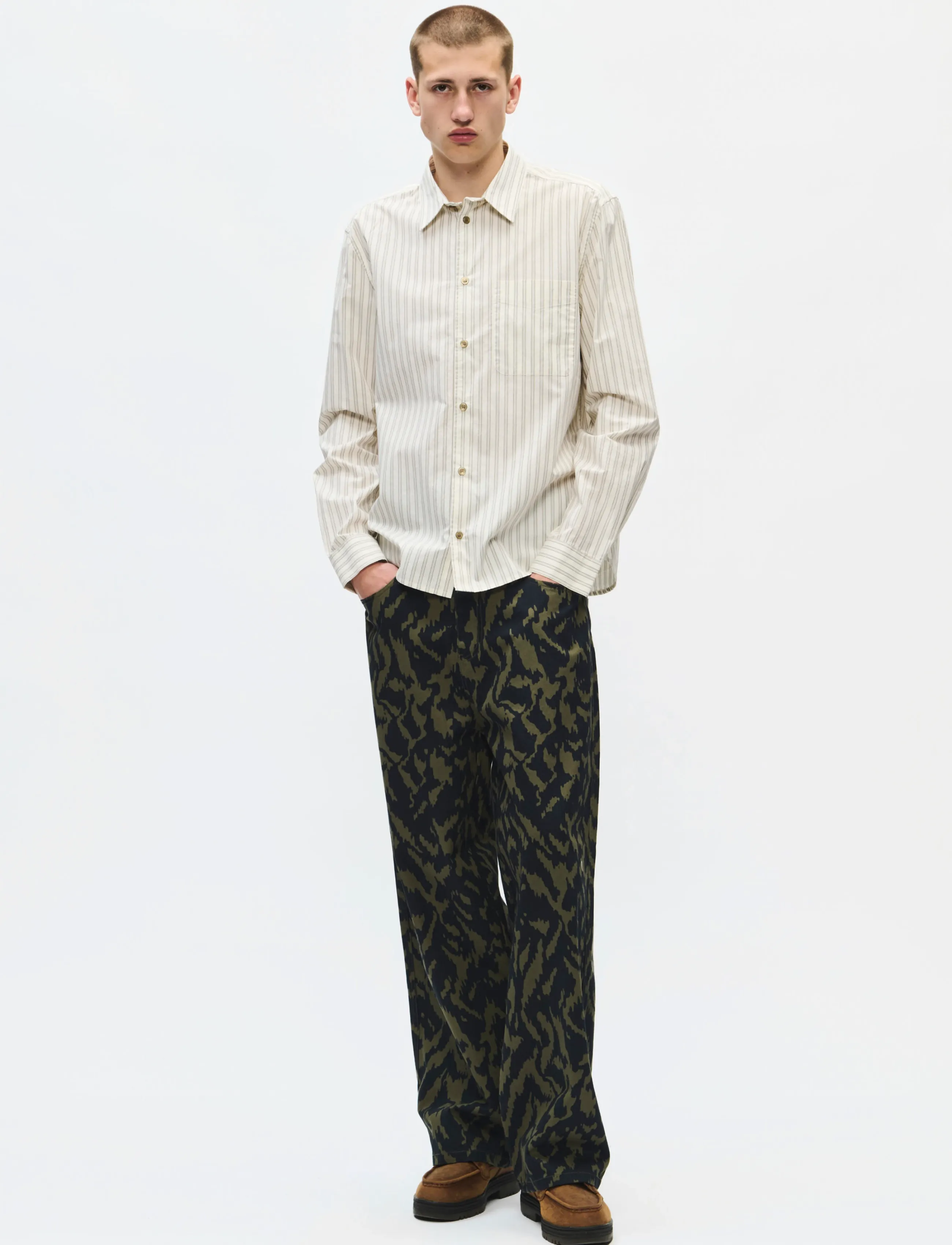 WOOD WOOD - WWAdrian shirt 25444 - silver birch stripe - 2