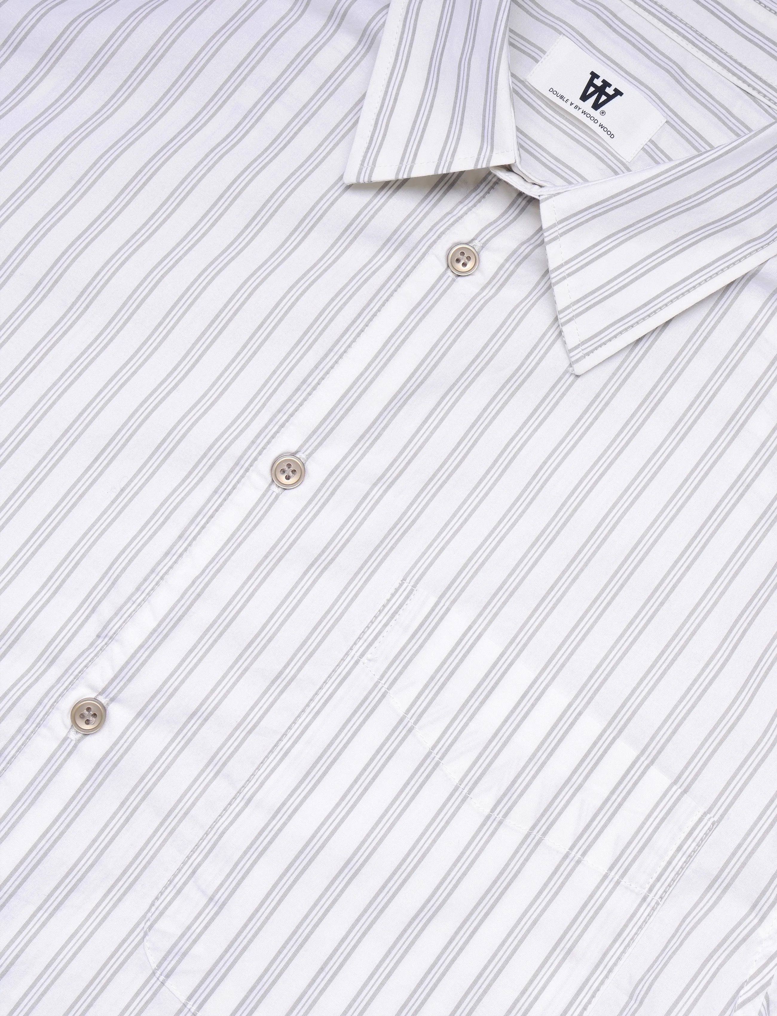 WOOD WOOD - WWAdrian shirt 25444 - randiga skjortor - silver birch stripe - 5
