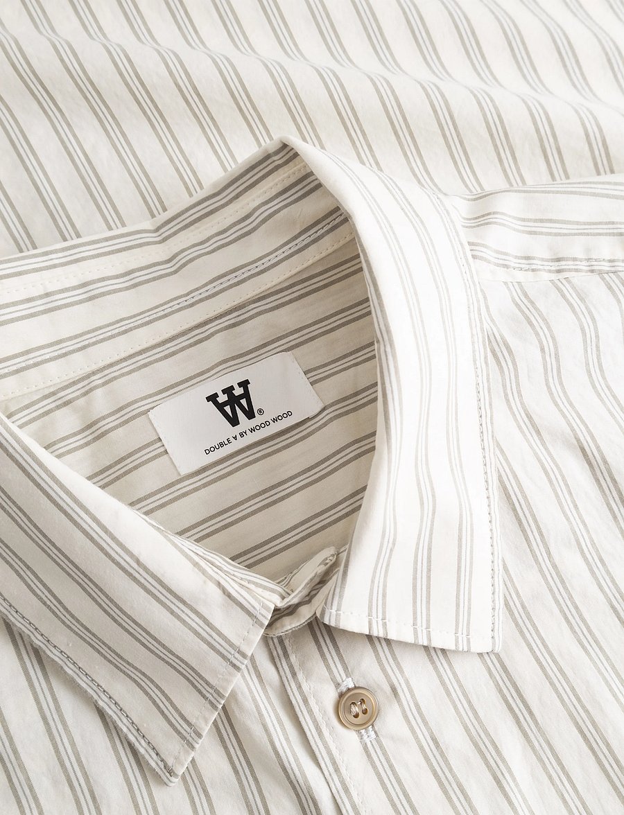WOOD WOOD - WWAdrian shirt 25444 - gestreifte hemden - silver birch stripe - 4