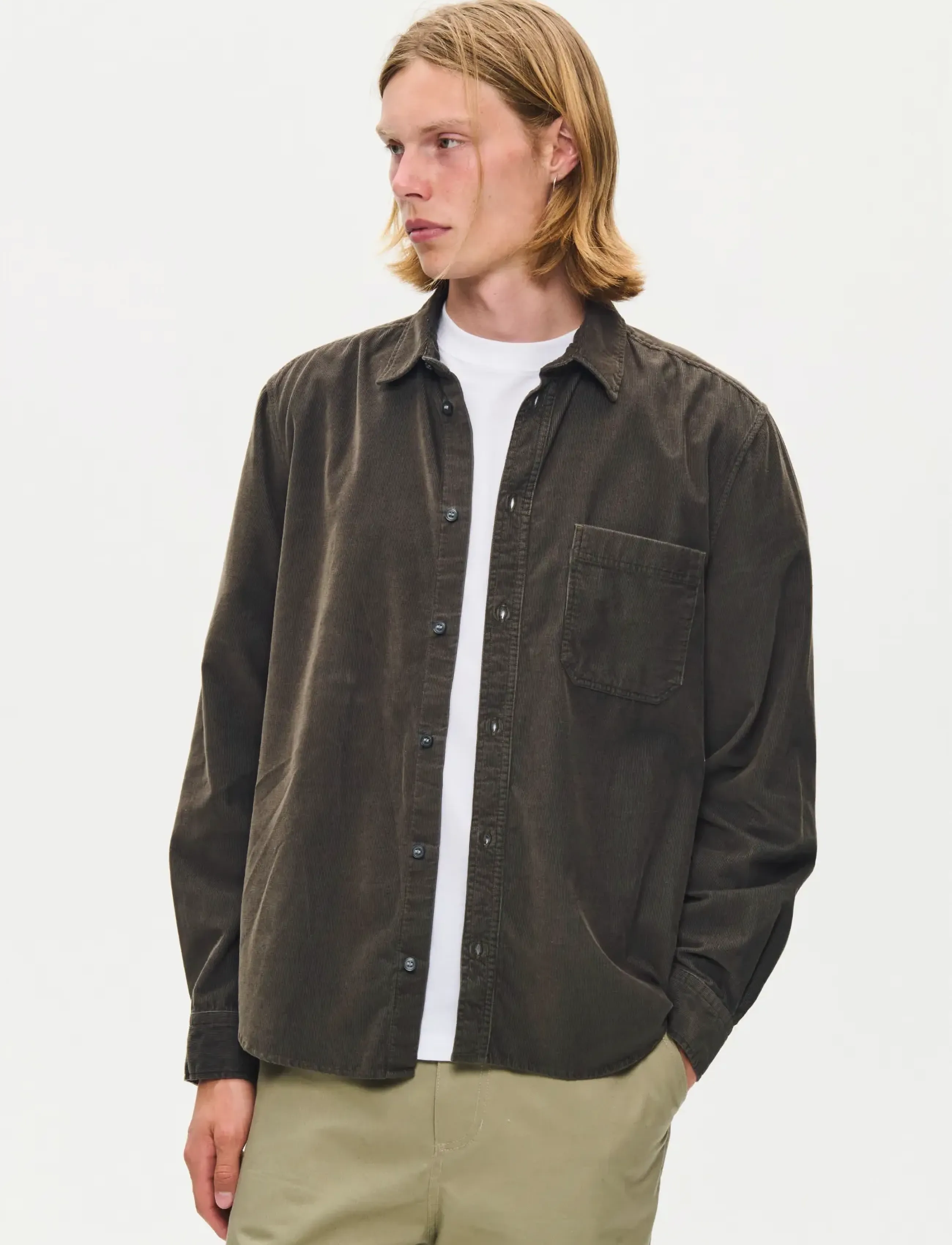 WOOD WOOD WWAdrian shirt 25445 - Shirts - DEEP DEPTHS / khaki/green