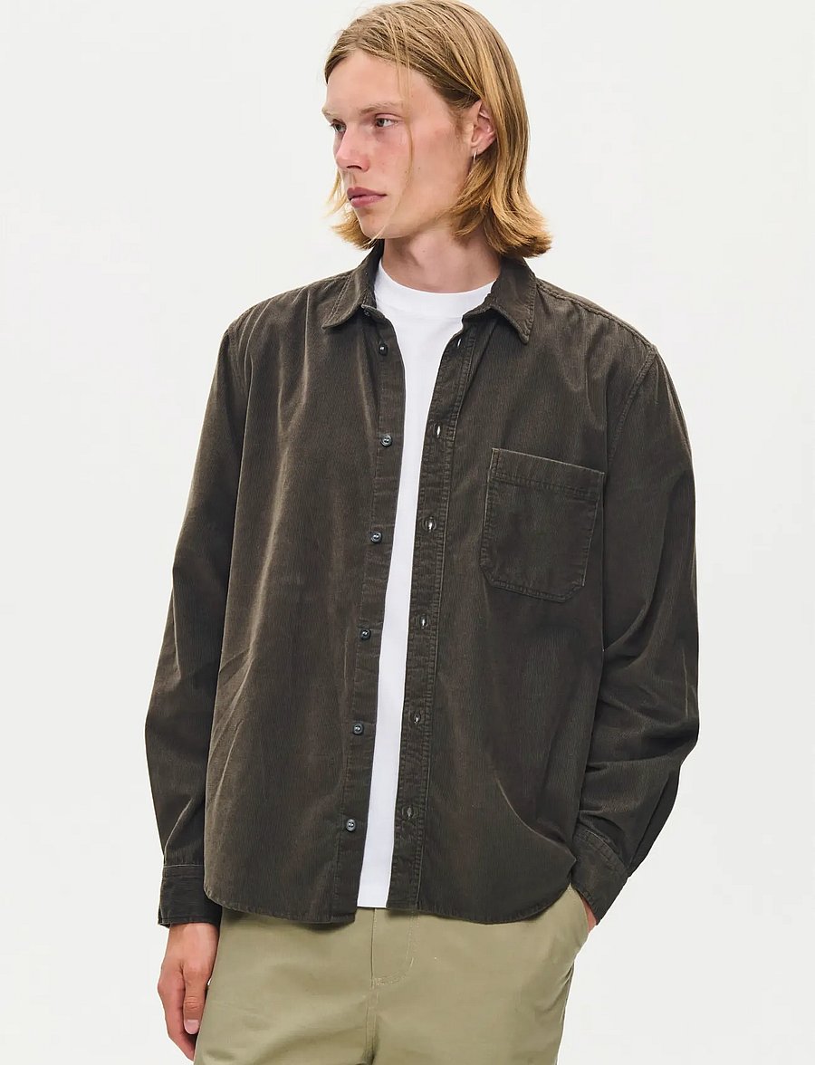 WOOD WOOD - WWAdrian shirt 25445 - corduroy shirts - deep depths - 0
