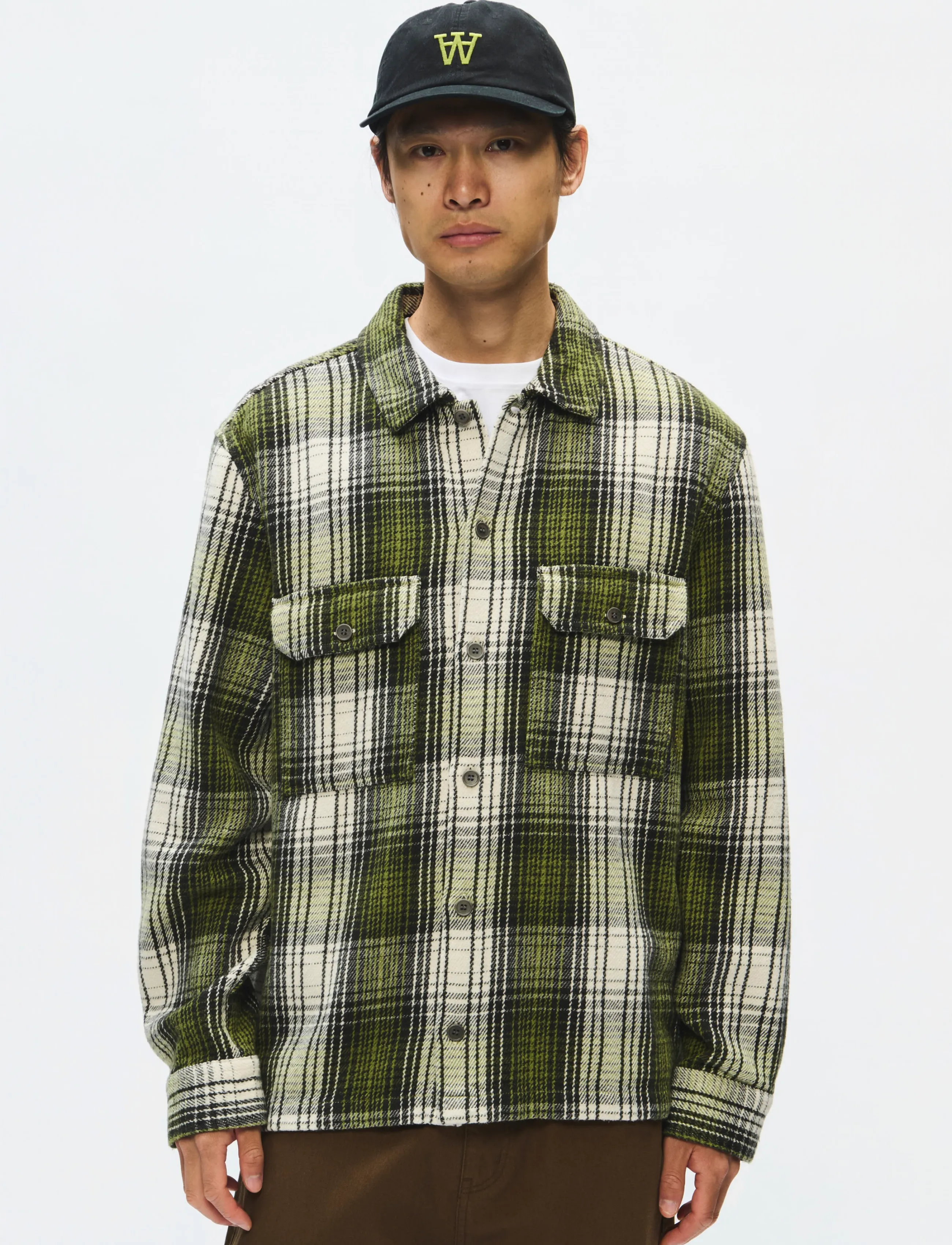 WOOD WOOD WWClay overshirt 25452 - Overshirts - GOING GREEN CHECK / green