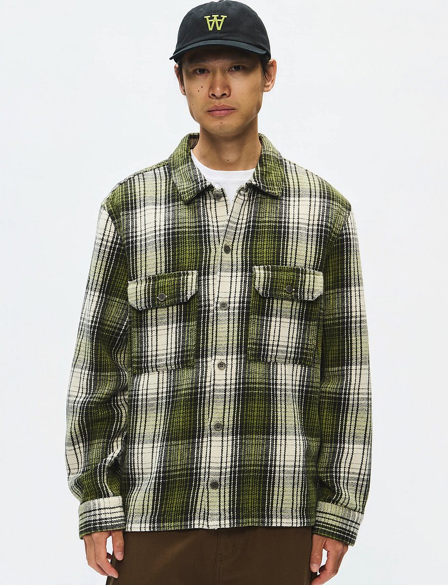 WOOD WOOD - WWClay overshirt 25452 - flanell-hemden - going green check - 0
