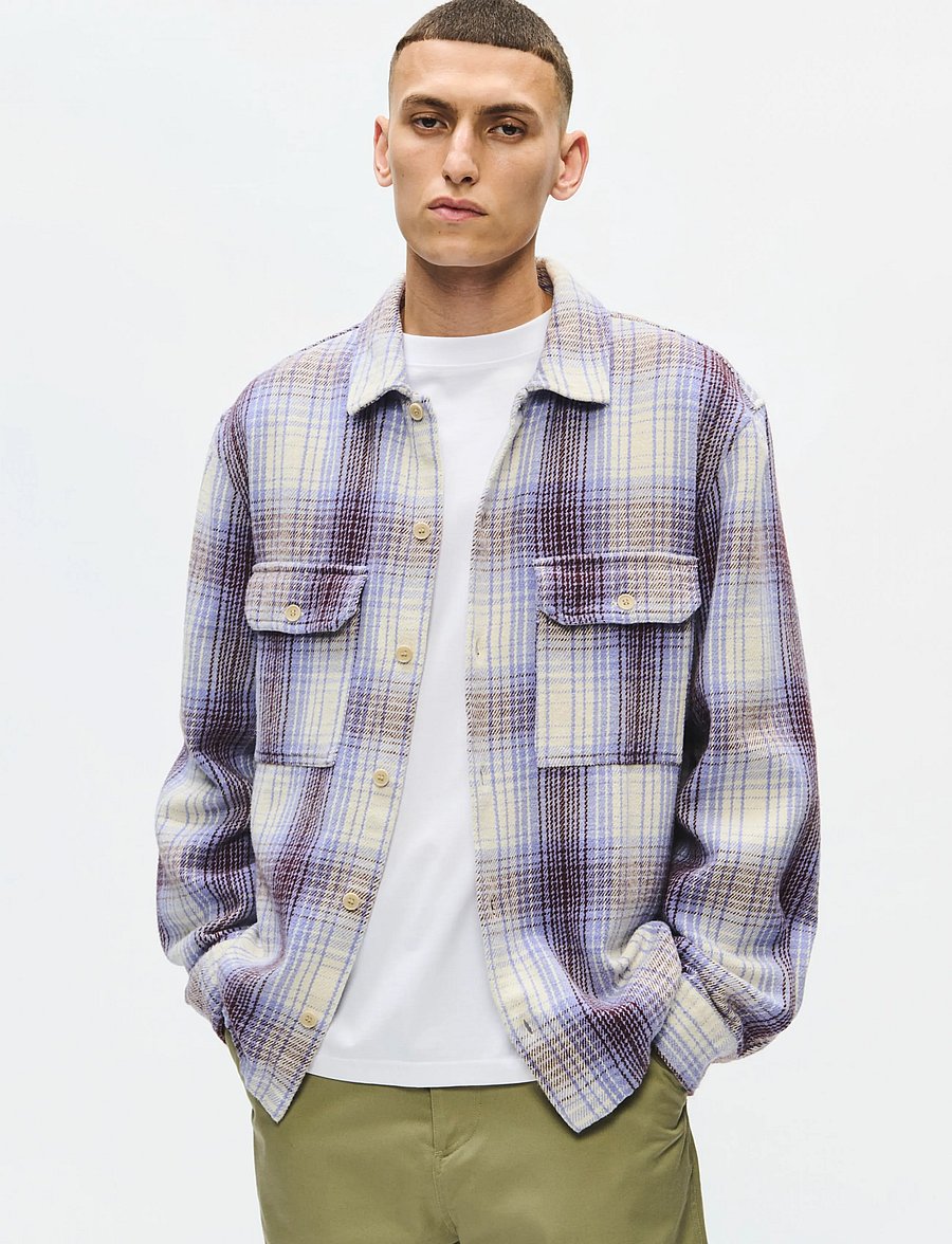 WOOD WOOD - WWClay overshirt 25452 - flanellskjortor - persian violet check - 0
