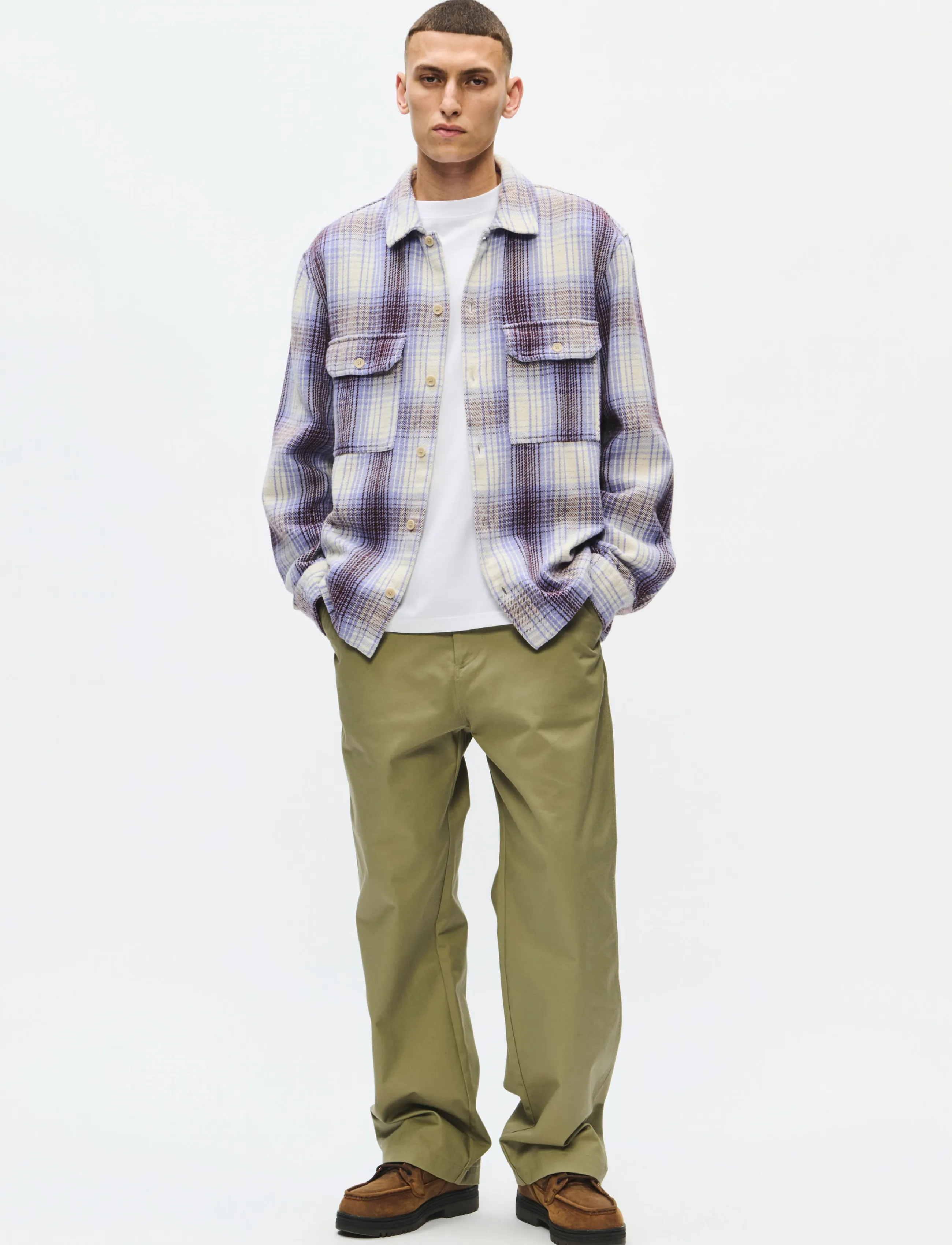 WOOD WOOD - WWClay overshirt 25452 - persian violet check - 2