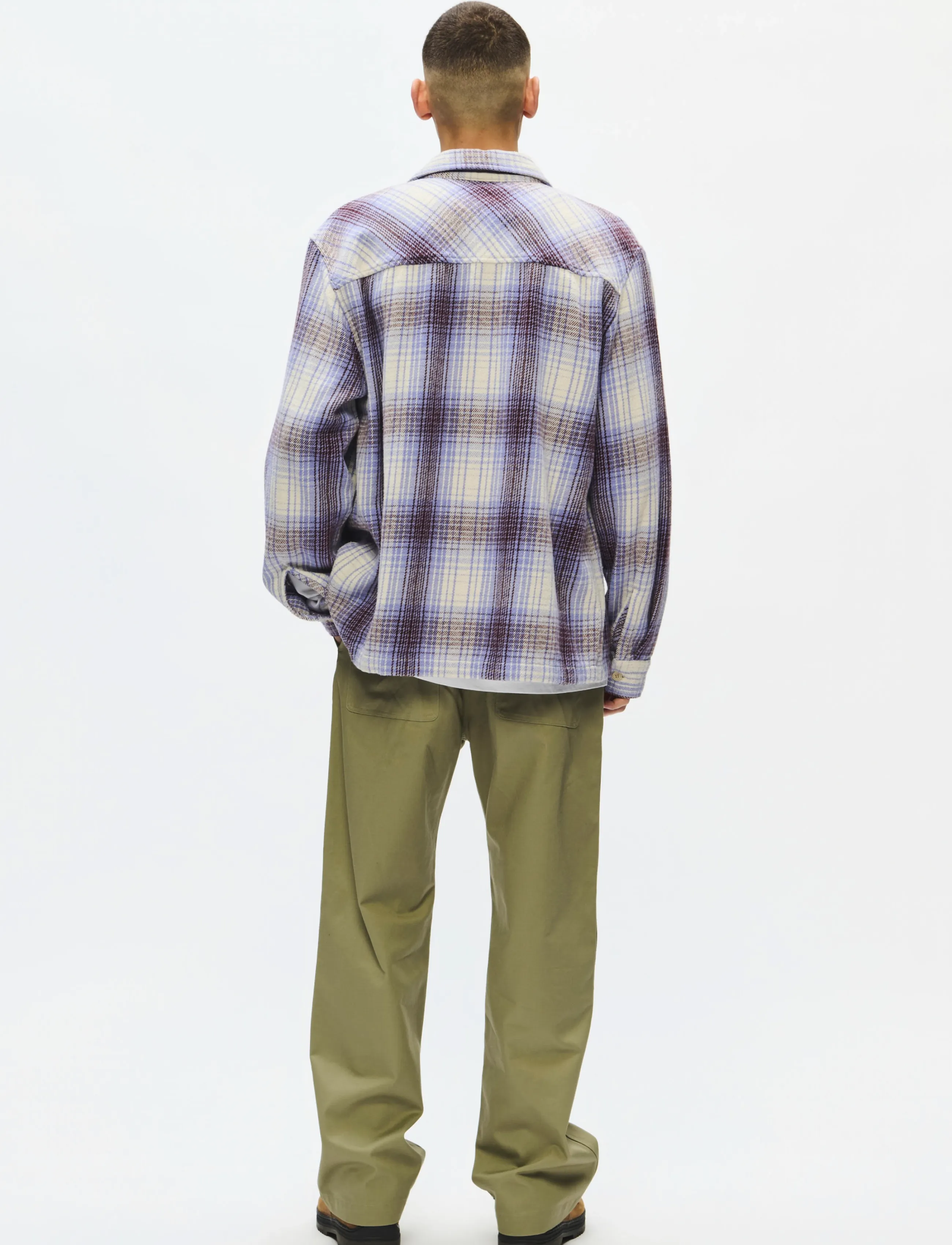 WOOD WOOD - WWClay overshirt 25452 - persian violet check - 3