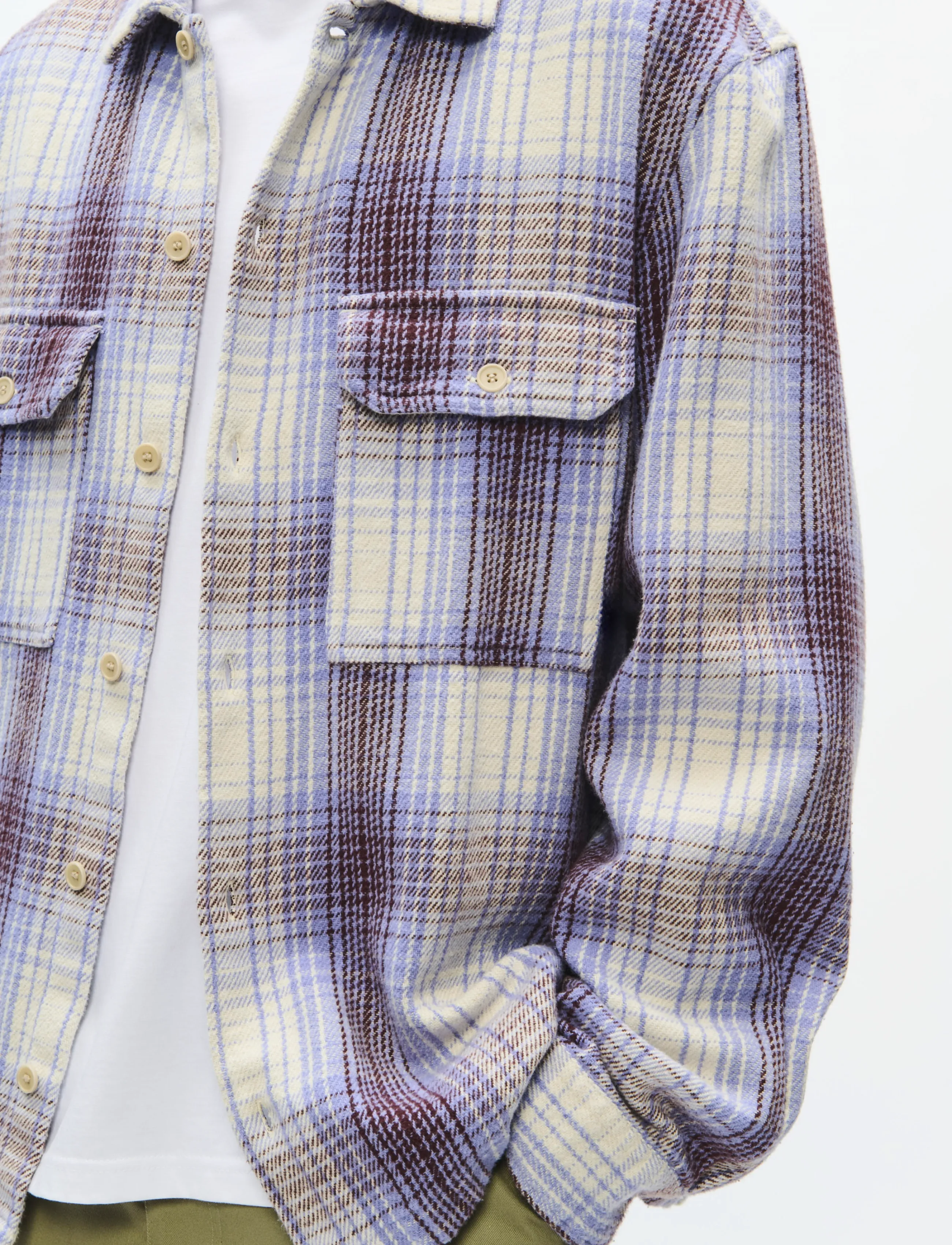 WOOD WOOD - WWClay overshirt 25452 - persian violet check - 4