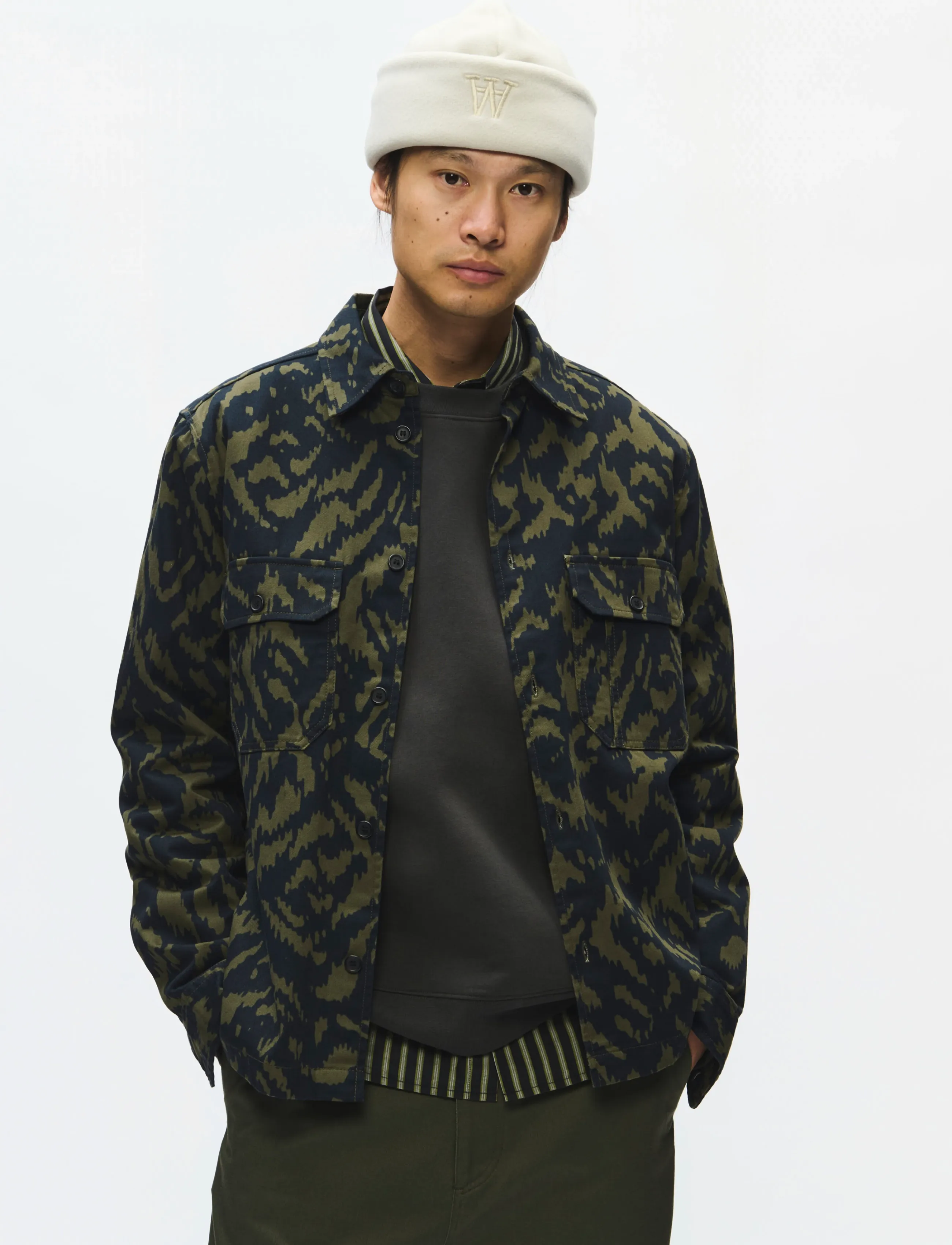WOOD WOOD WWClay overshirt 25461 - Pattern shirts - AURORA / navy